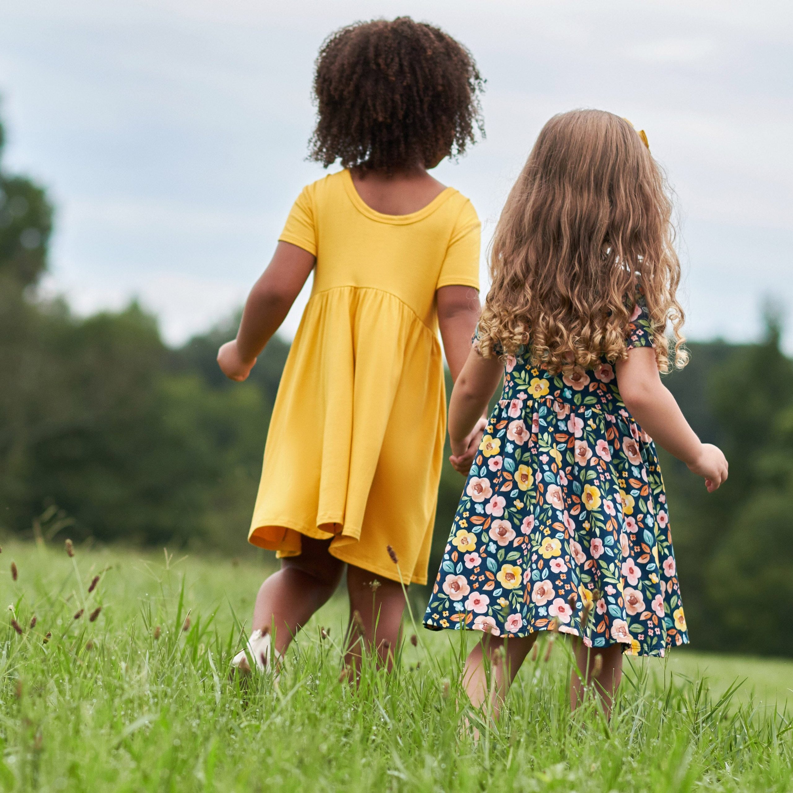 Infant & Toddler Girls Midnight Floral Buttery Soft Viscose Made from Eucalyptus Twirl Dress - Image 4