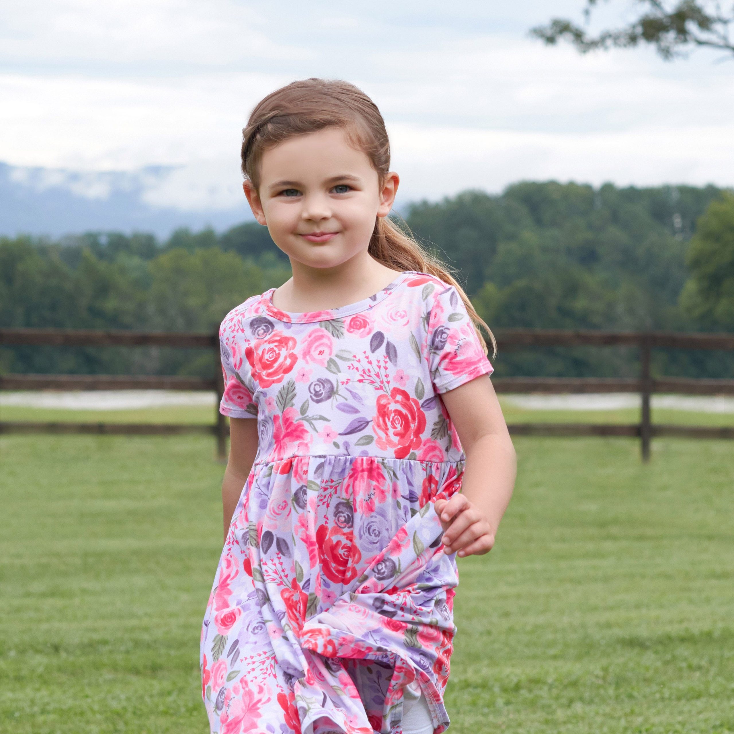 Infant & Toddler Girls Lilac Garden Buttery Soft Viscose Made from Eucalyptus Twirl Dress - Image 4