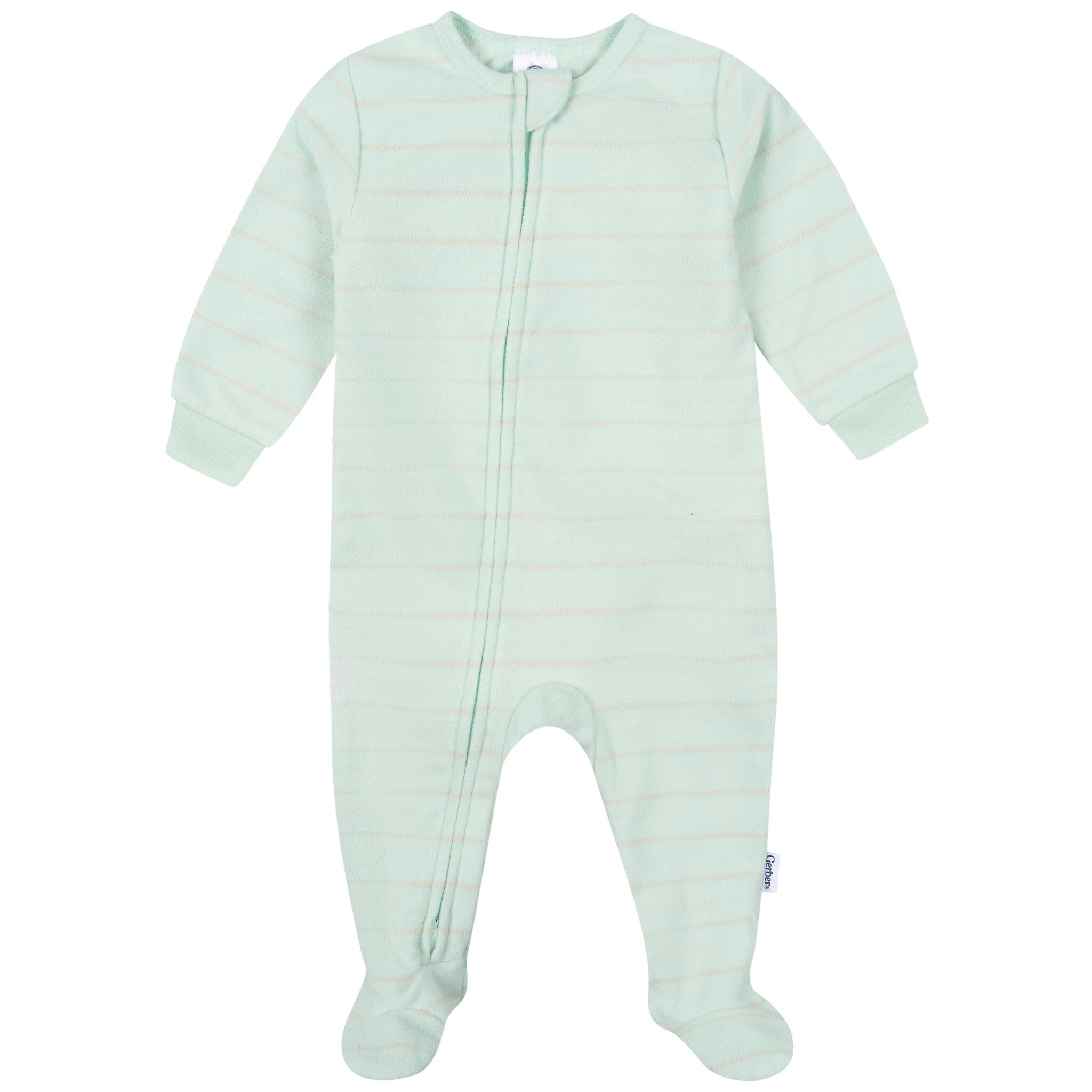 3-Pack Baby & Toddler Neutral Bears Footed Fleece Pajamas - Image 5