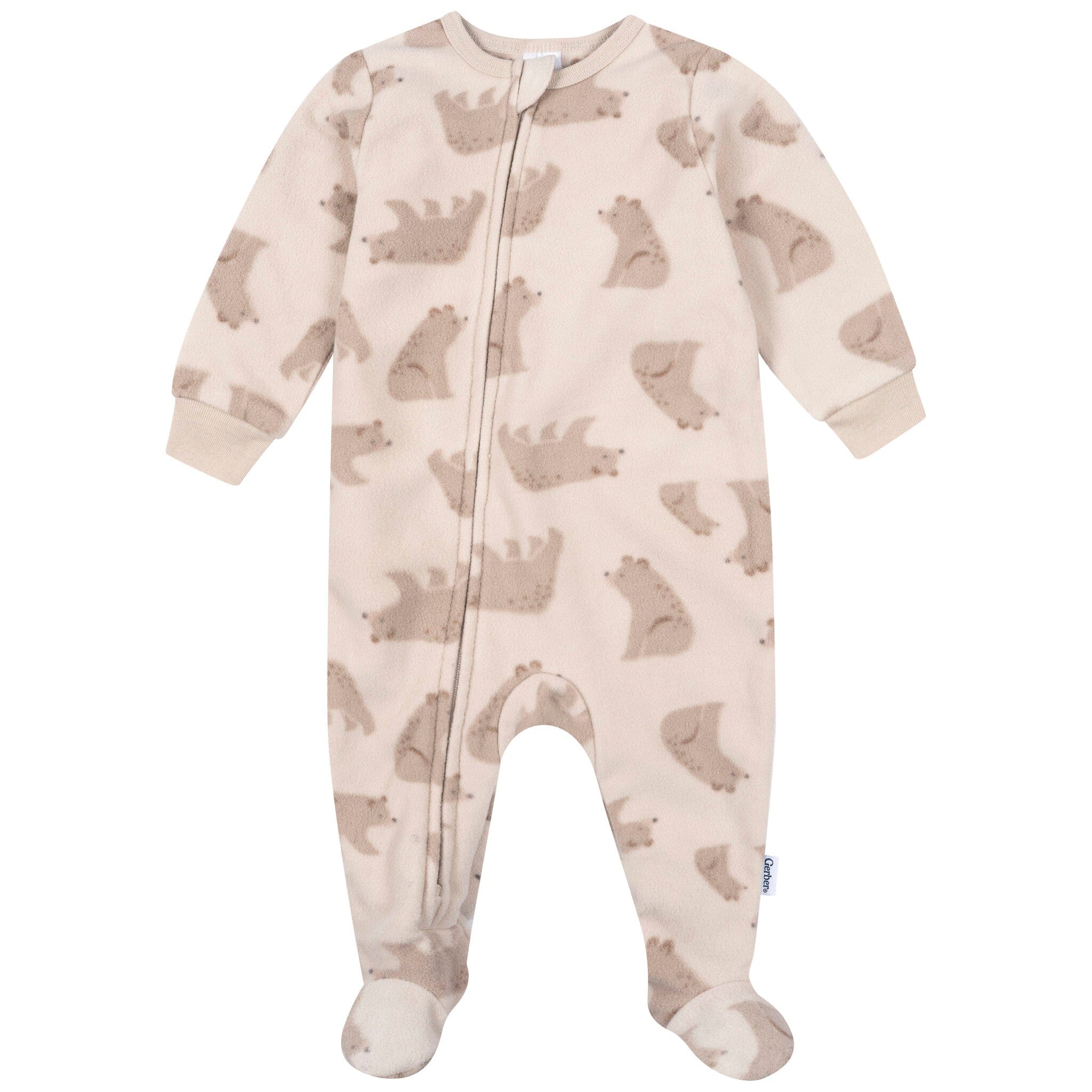 3-Pack Baby & Toddler Neutral Bears Footed Fleece Pajamas - Image 6