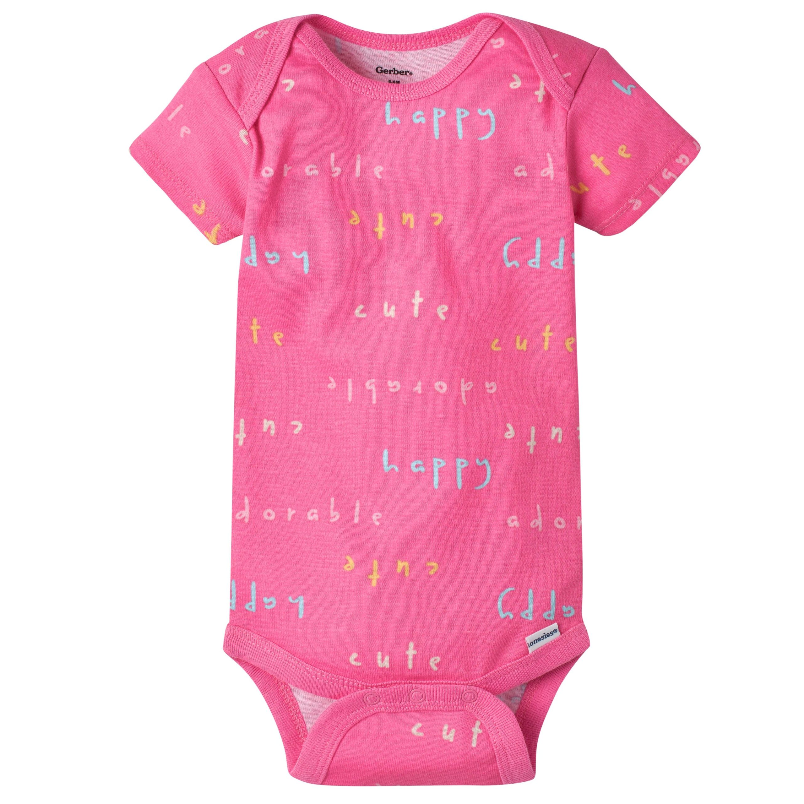 5-Pack Baby Girls Bear Short Sleeve Onesies® Bodysuits - Image 4