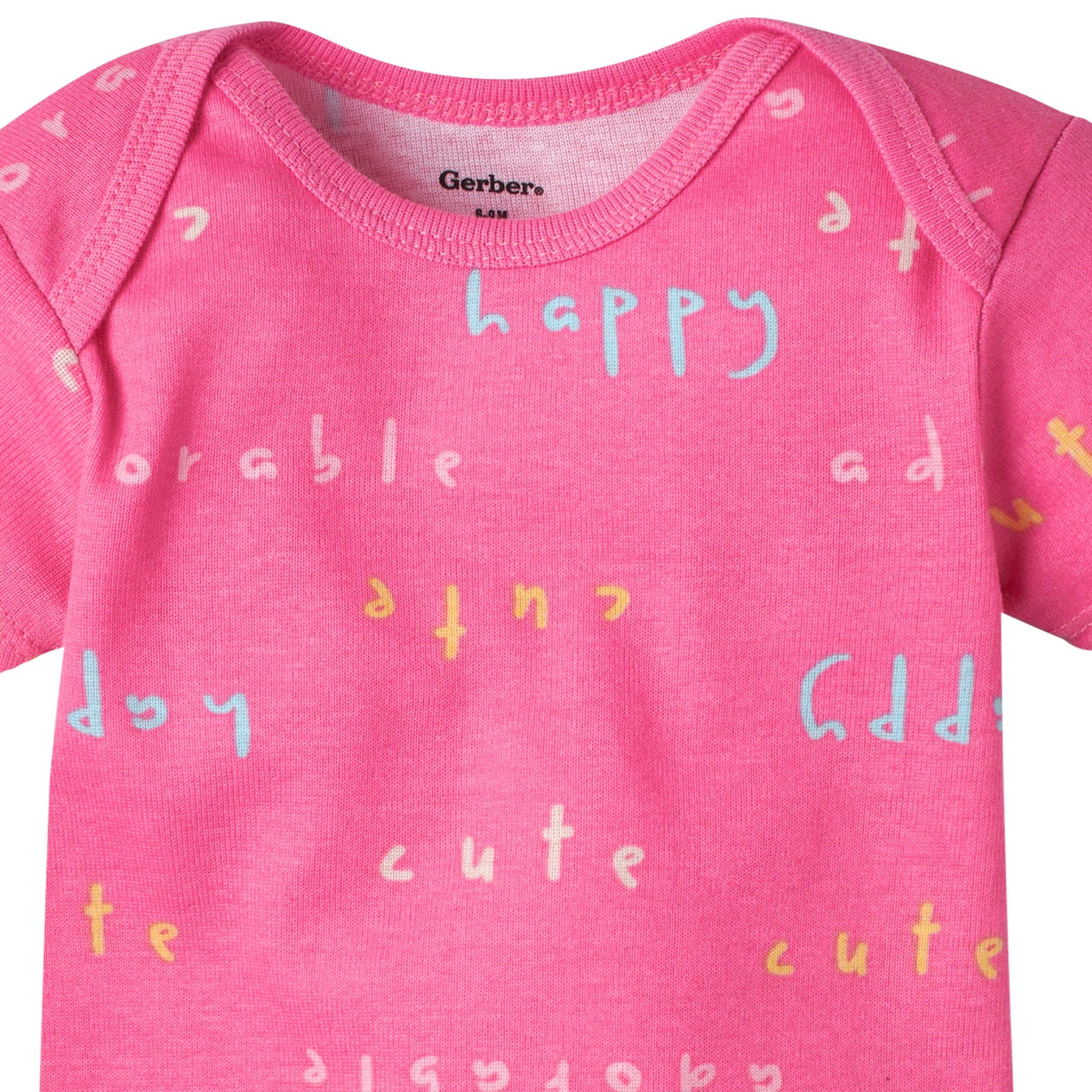 5-Pack Baby Girls Bear Short Sleeve Onesies® Bodysuits - Image 5