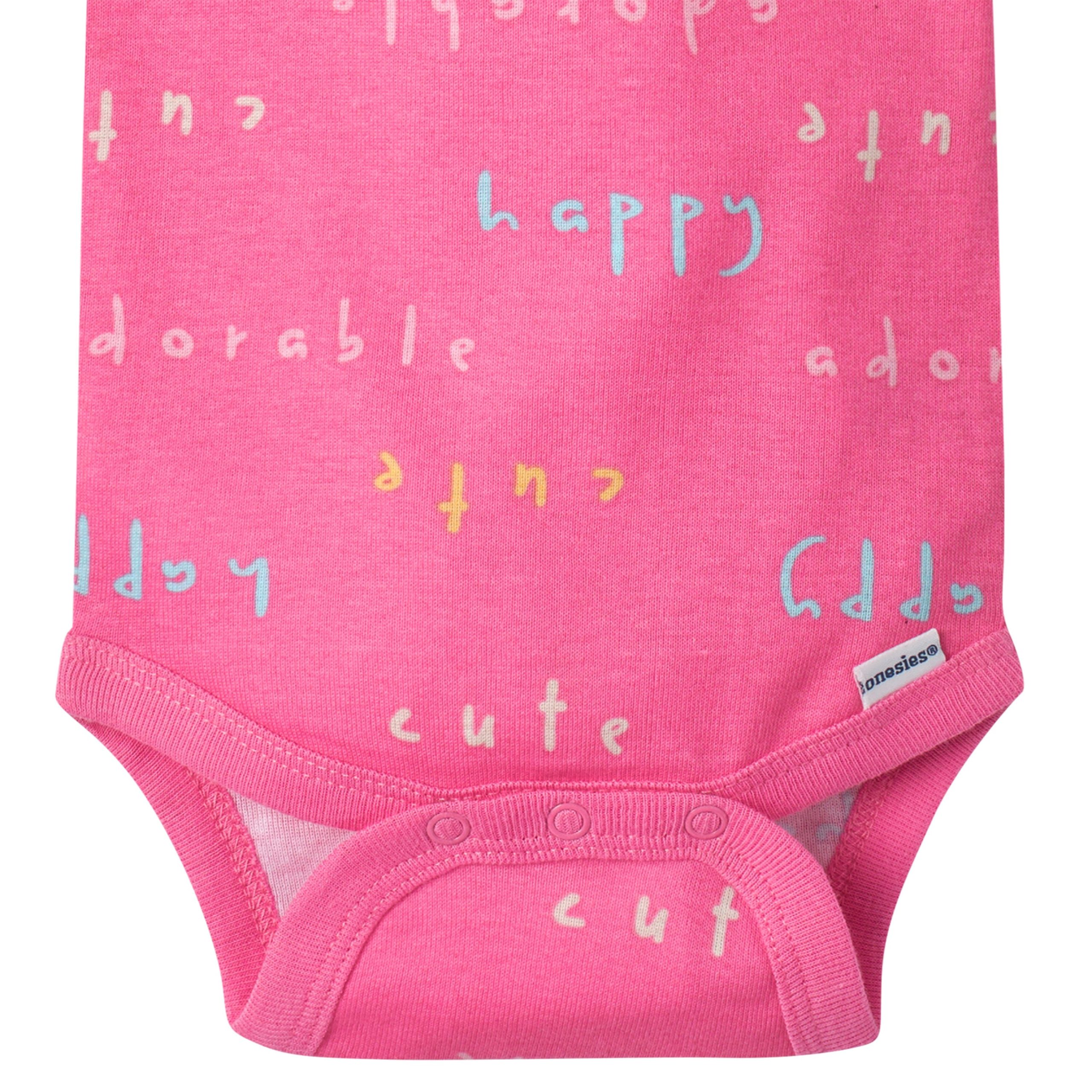 5-Pack Baby Girls Bear Short Sleeve Onesies® Bodysuits - Image 6