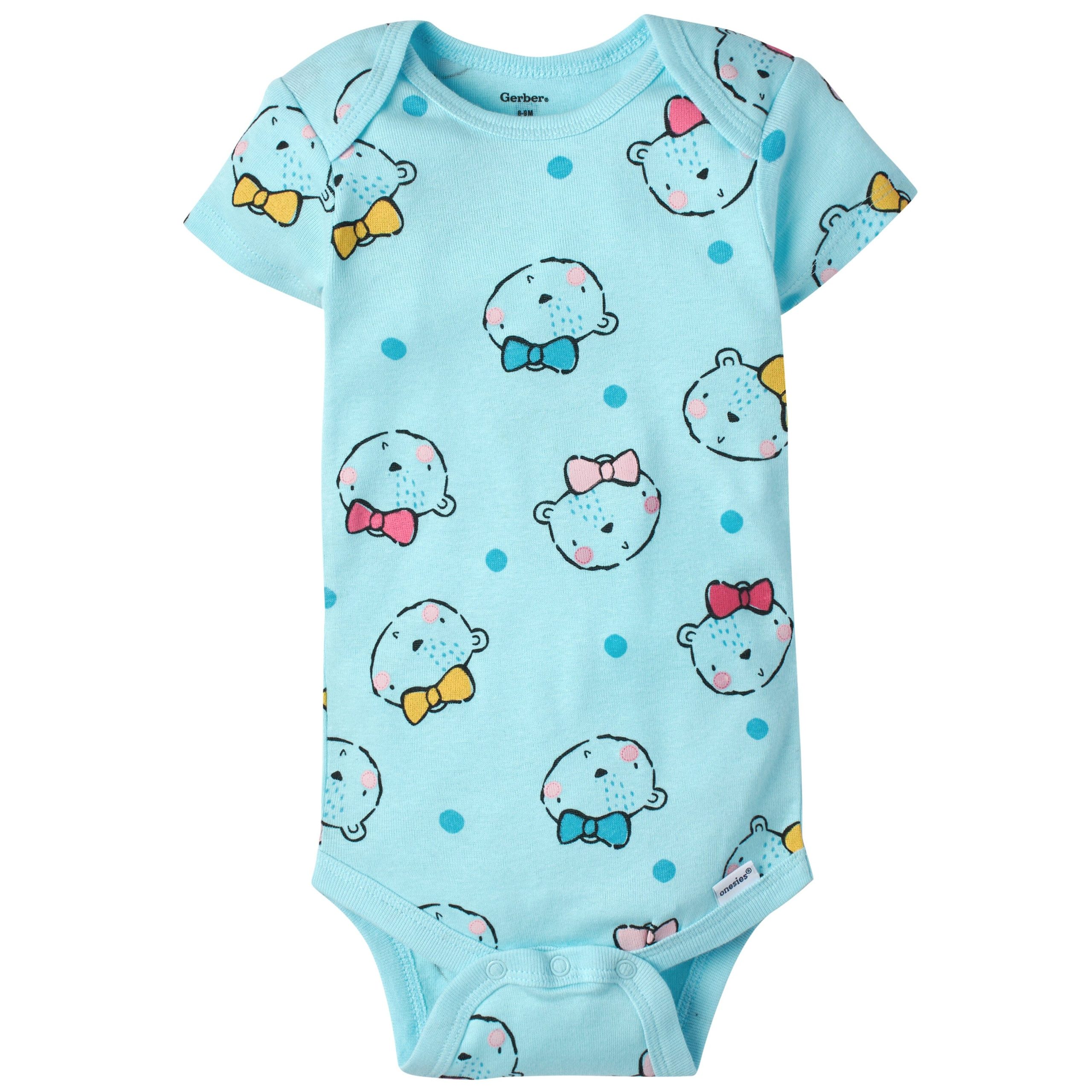 5-Pack Baby Girls Bear Short Sleeve Onesies® Bodysuits - Image 7