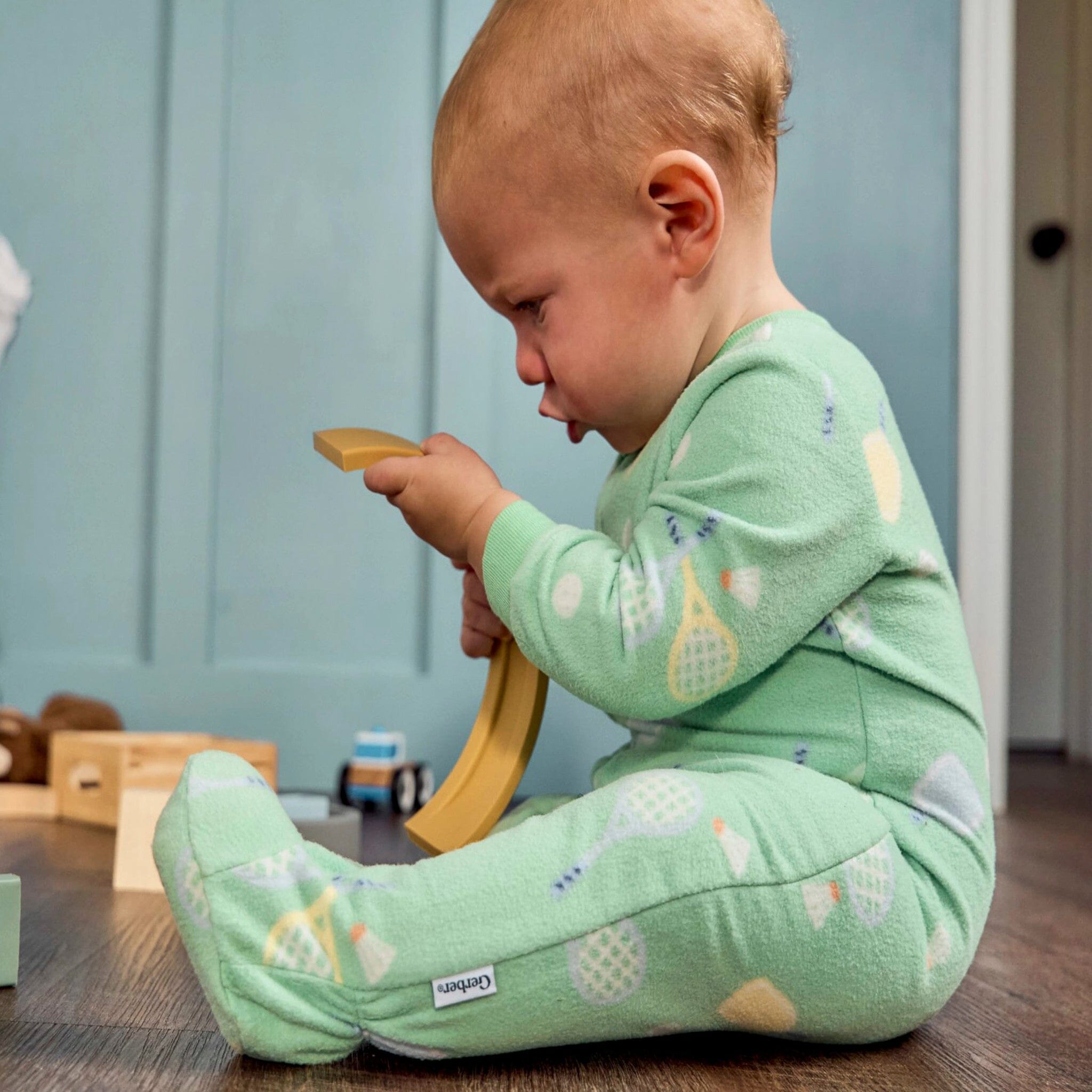 3-Pack Baby & Toddler Neutral Playtime Footed Fleece Pajamas - Image 2