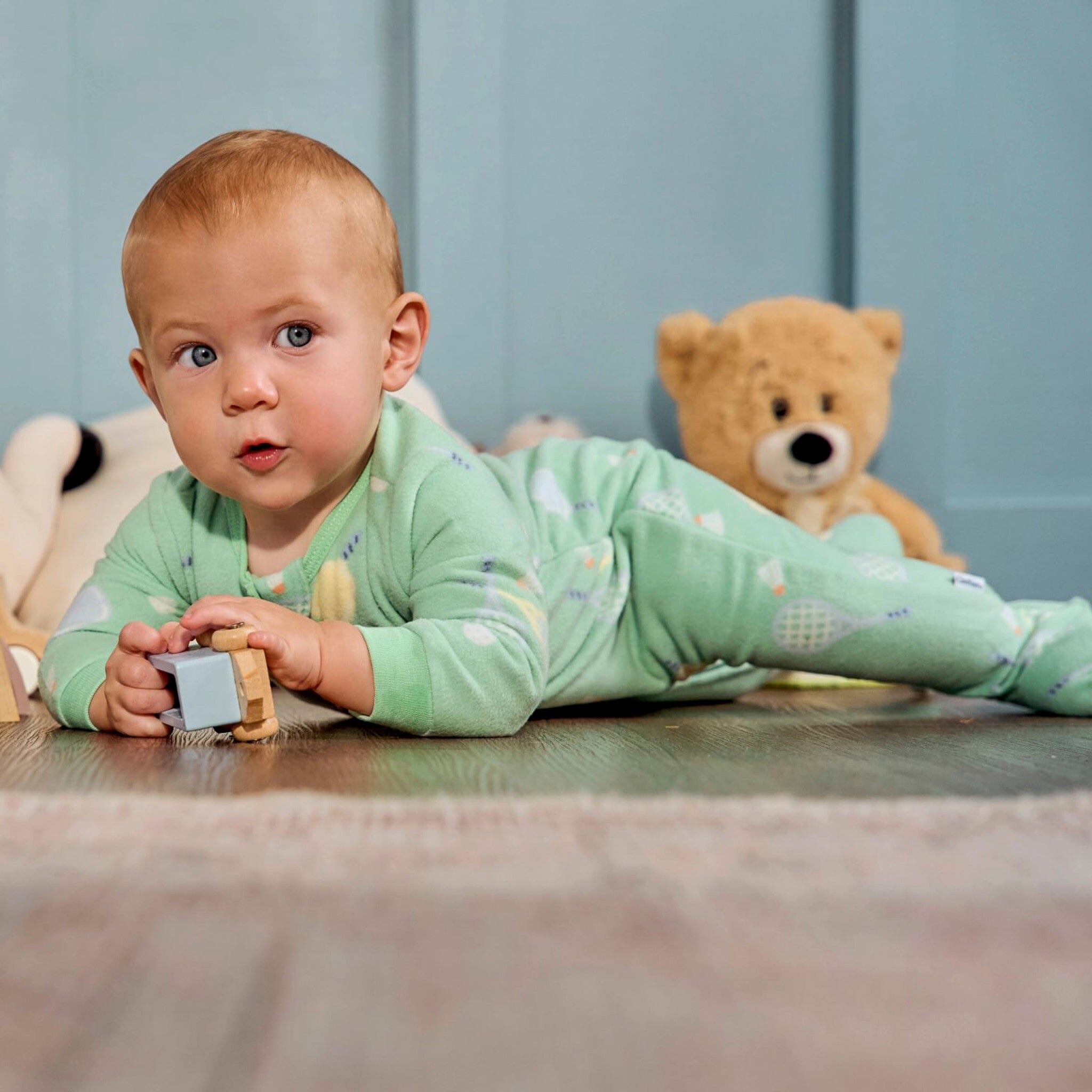 3-Pack Baby & Toddler Neutral Playtime Footed Fleece Pajamas - Image 4