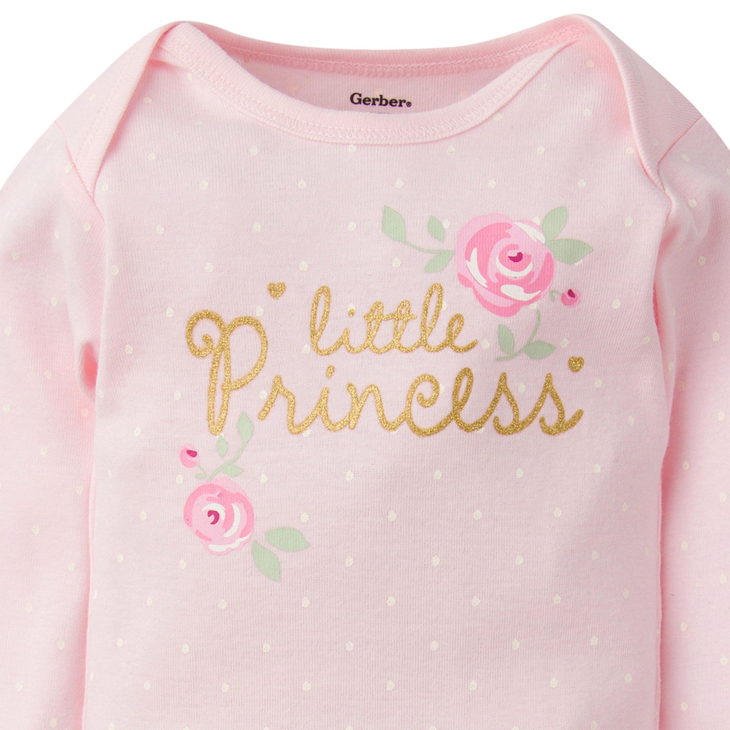 5-Pack Baby Girls Floral Long Sleeve Onesies® Bodysuits - Image 3