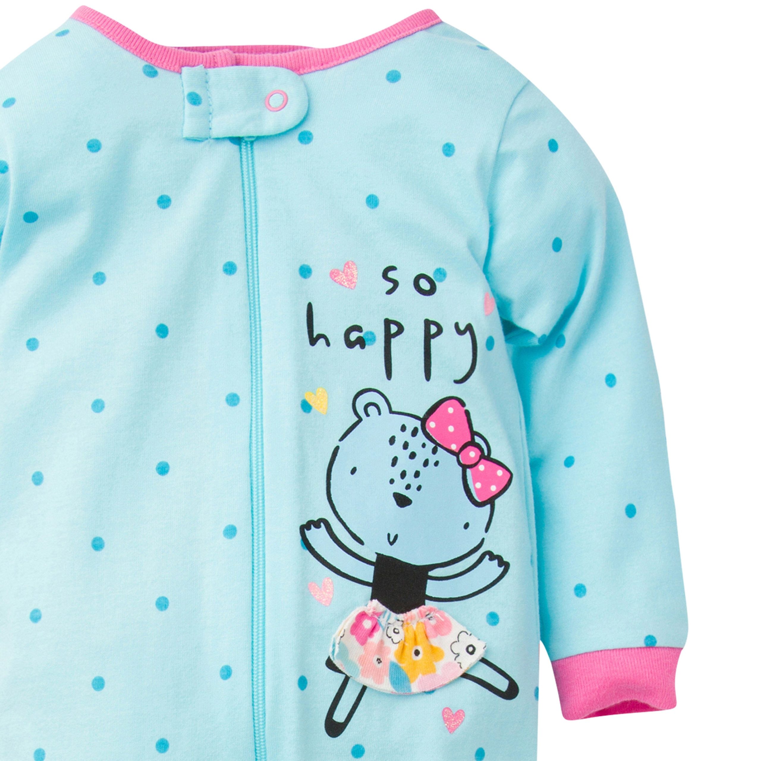 3-Pack Baby Girls Bear Sleep 'N Plays - Image 4