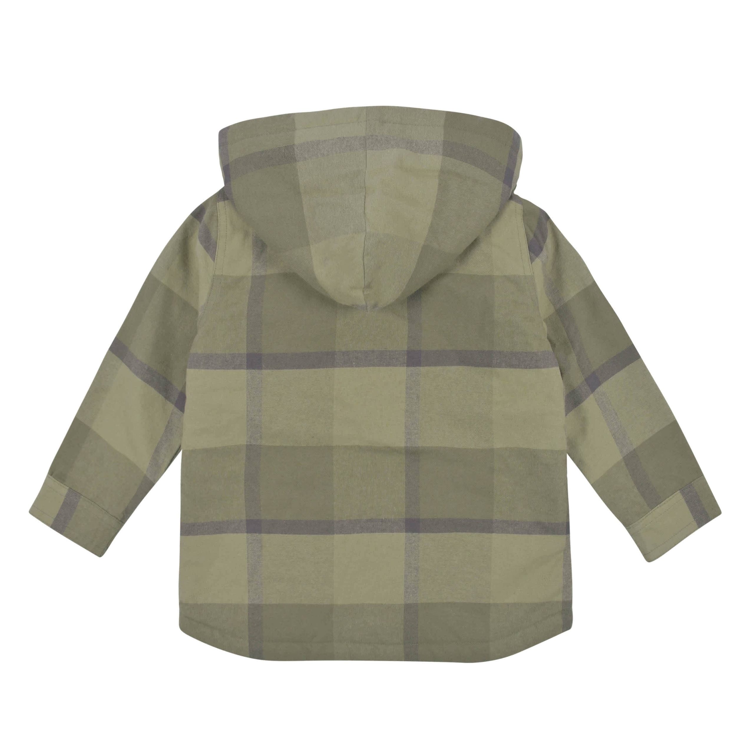 2-Piece Infant & Toddler Boys Sage Green Plaid Flannel Jacket & Jogger Set - Image 6