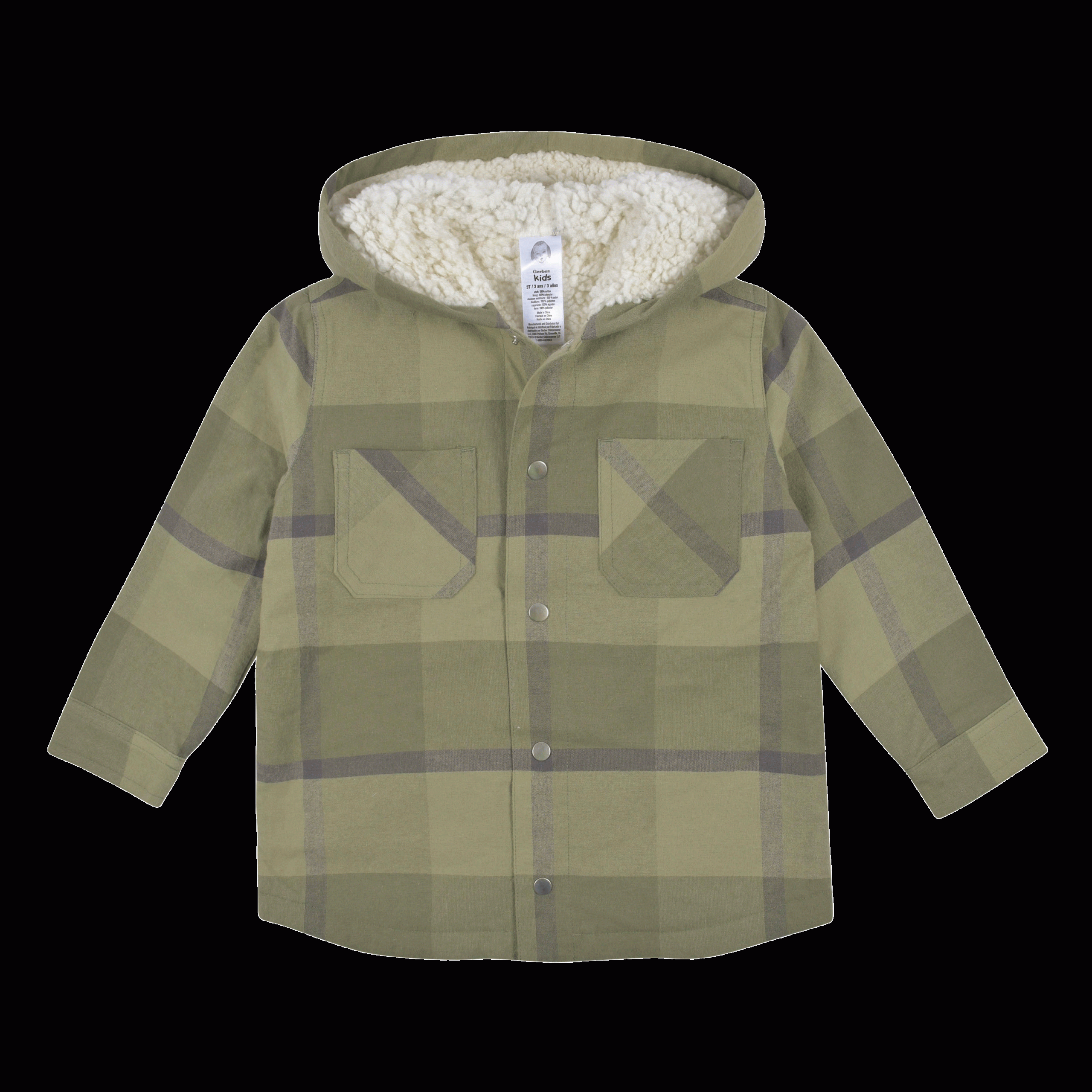 2-Piece Infant & Toddler Boys Sage Green Plaid Flannel Jacket & Jogger Set - Image 9