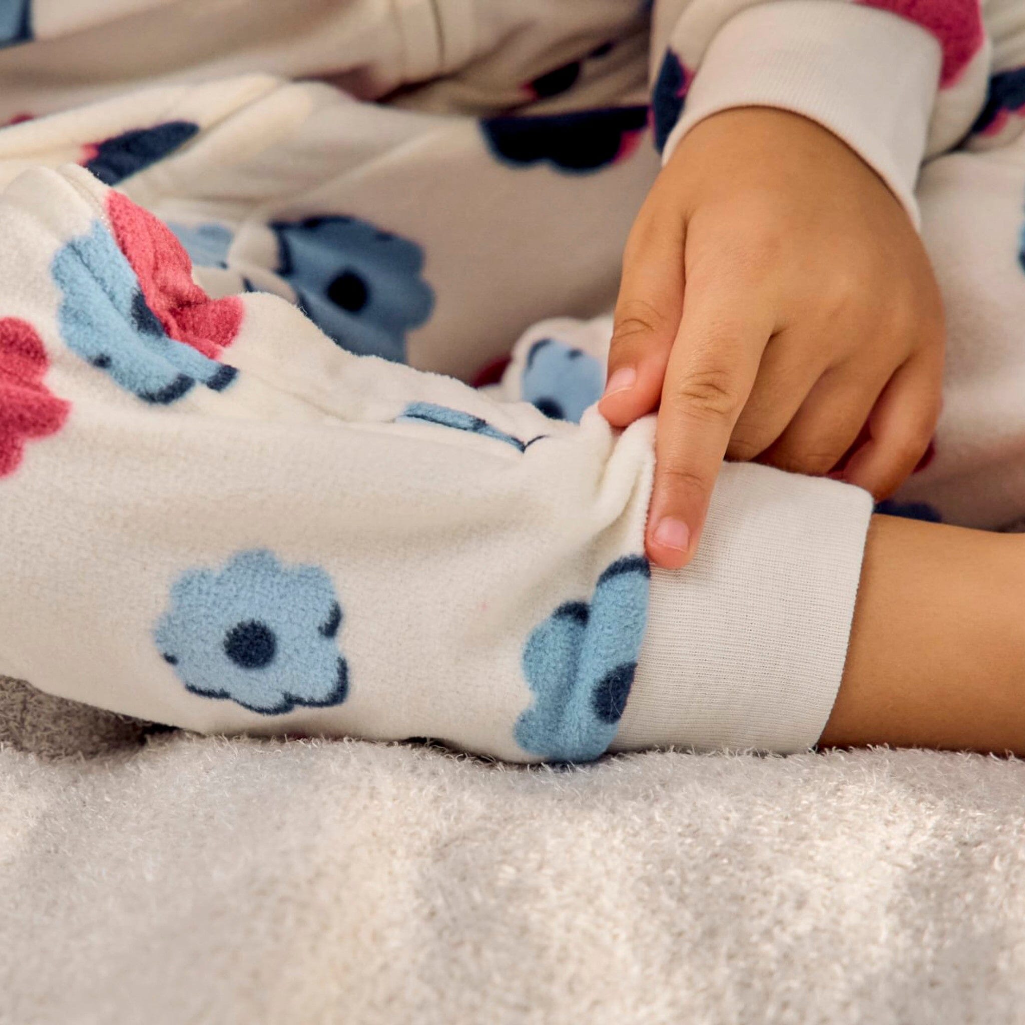 3-Pack Infant & Toddler Girls Hearts Footless Fleece Pajamas - Image 3