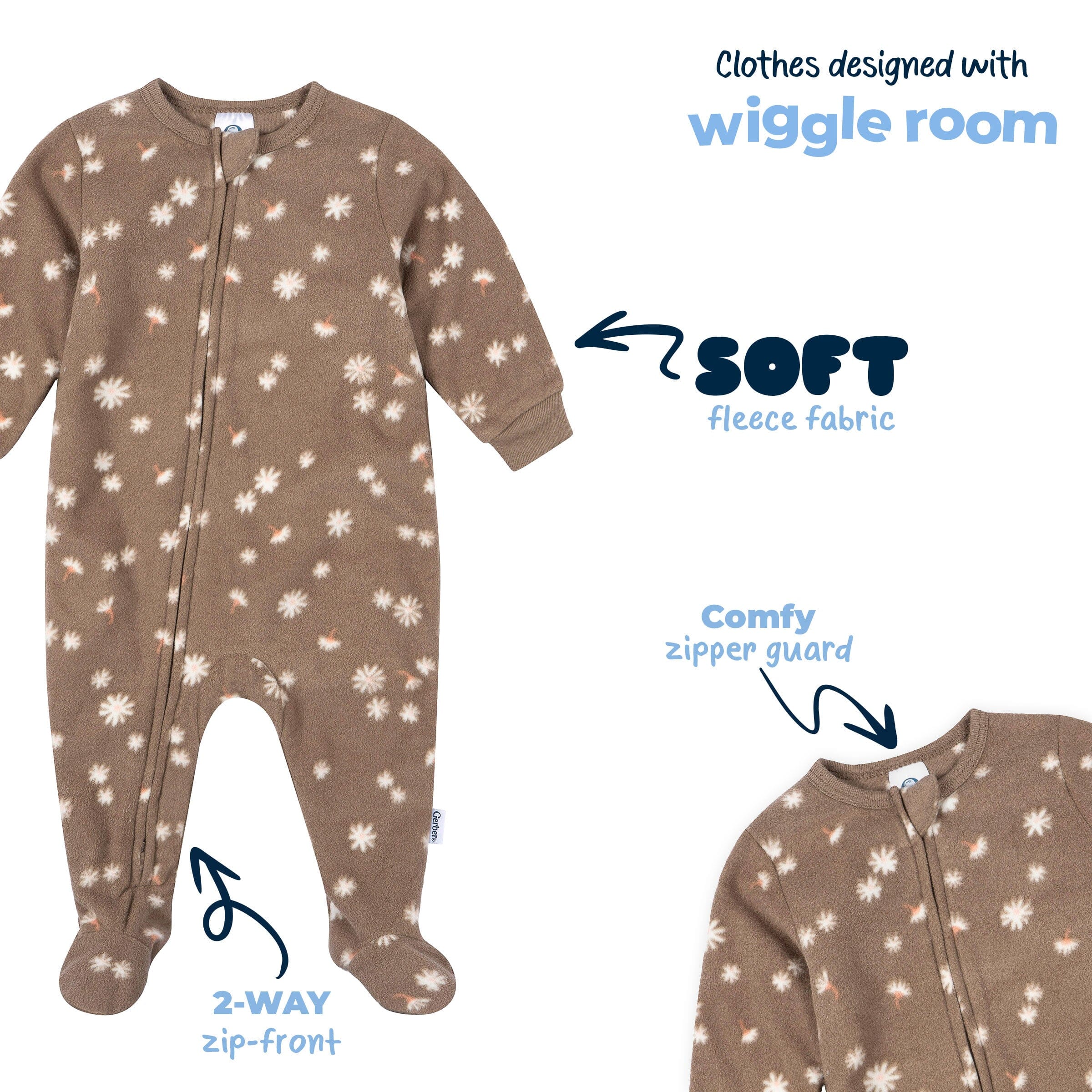 3-Pack Baby & Toddler Girls Hearts Footed Fleece Pajamas - Image 9
