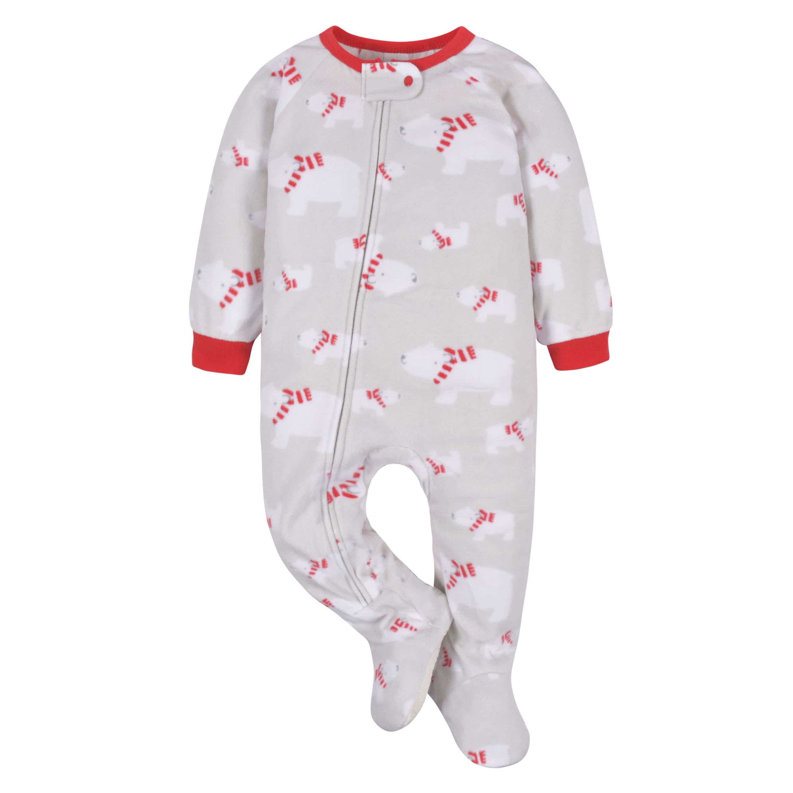 2-Pack Toddler Neutral Snowflakes & Bears Fleece Pajamas, 5T - Image 6