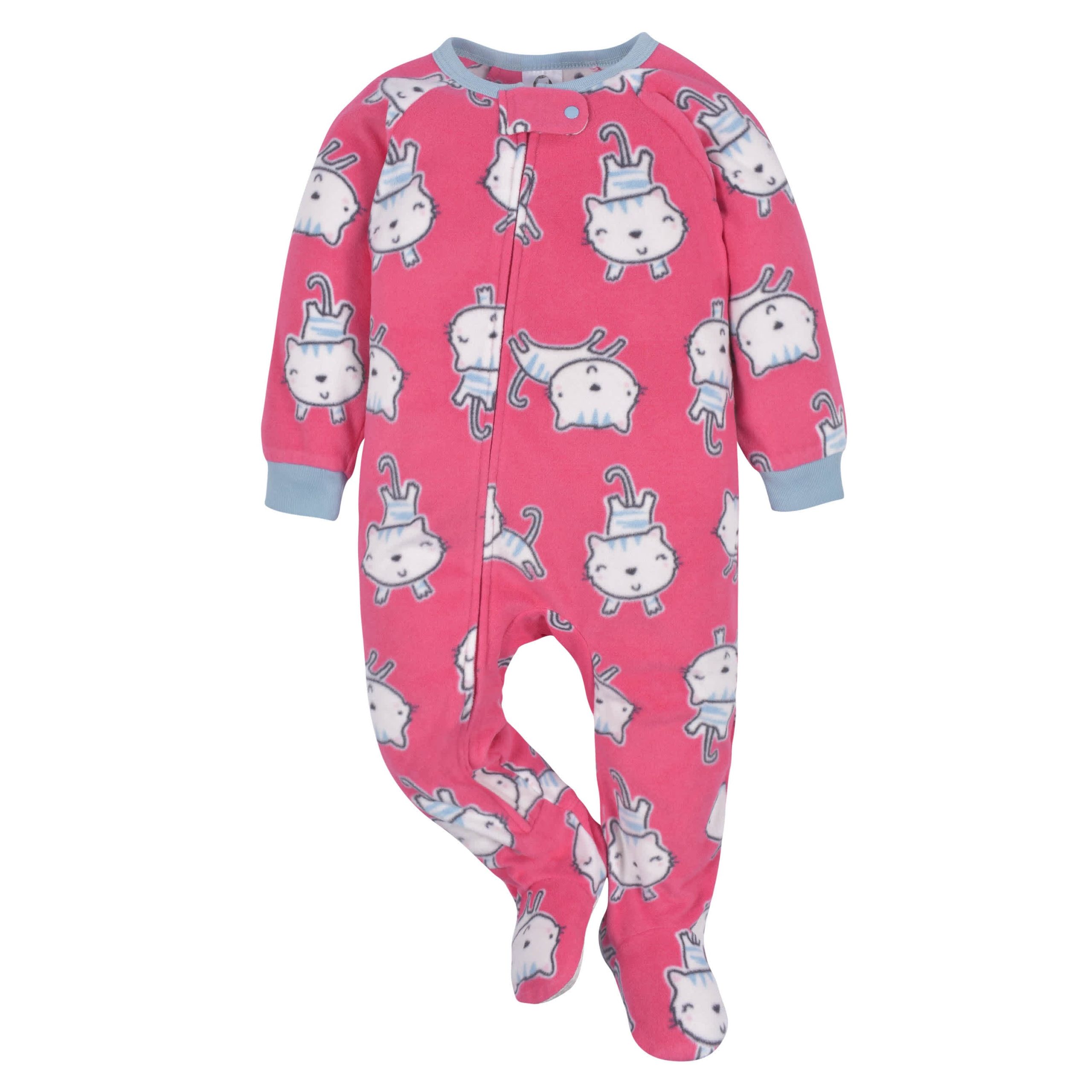 2-Pack Baby & Toddler Girls Pink Tigers Fleece Pajamas - Image 5