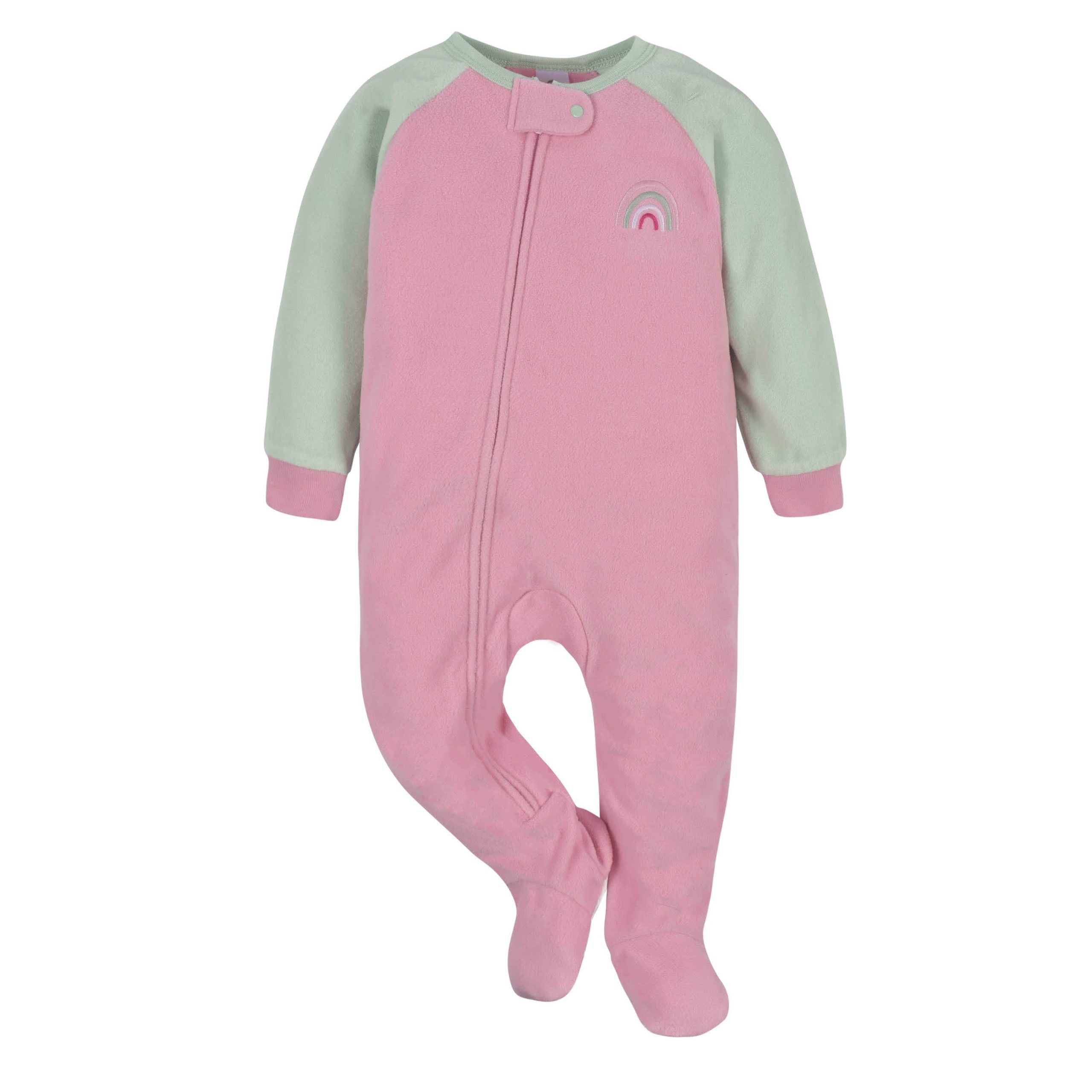 2-Pack Toddler Girls Green Rainbow Fleece Pajamas - Image 4
