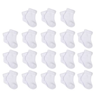 18-Pack Baby Neutral White Wiggle Proof® Socks