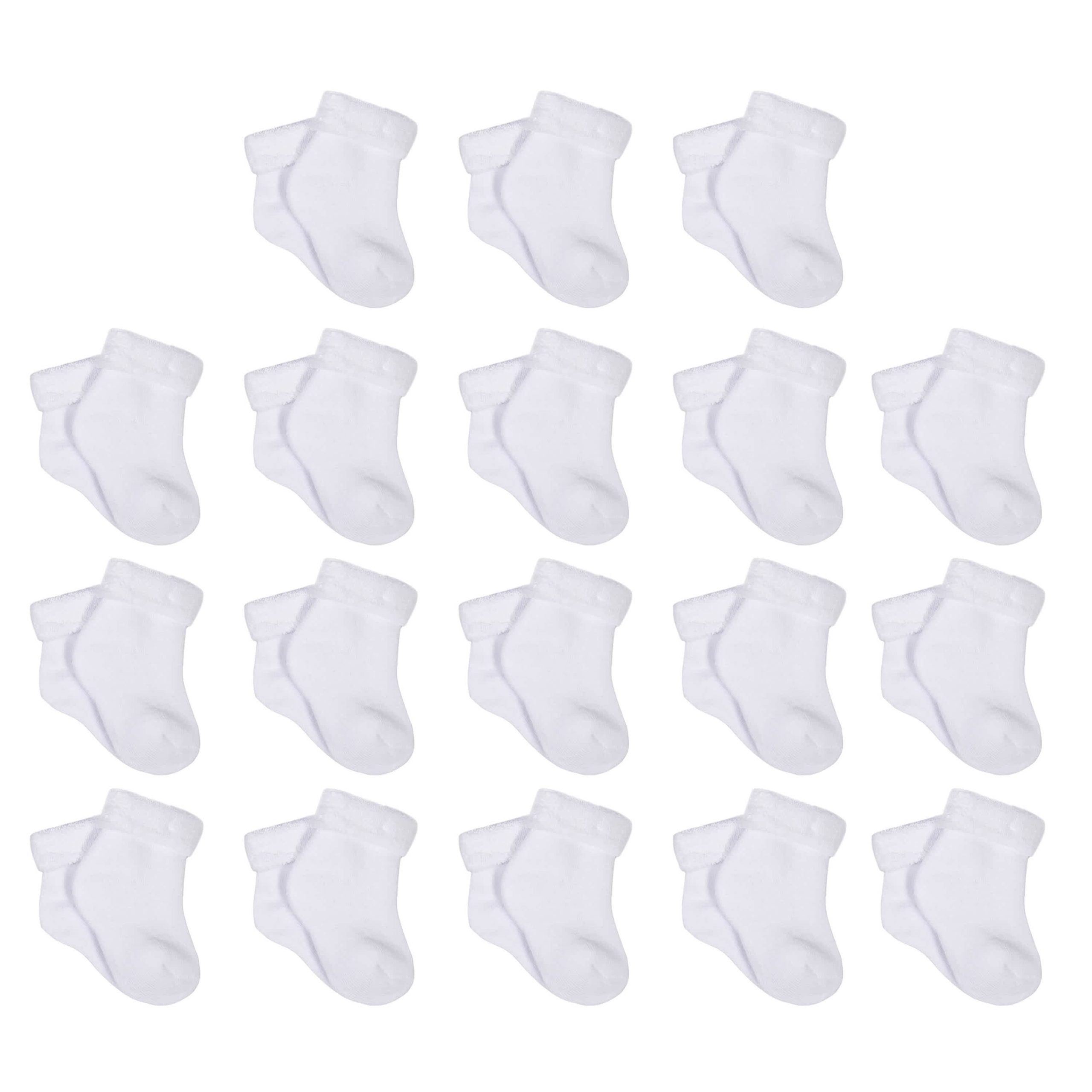 18-Pack Baby Neutral White Wiggle Proof® Socks