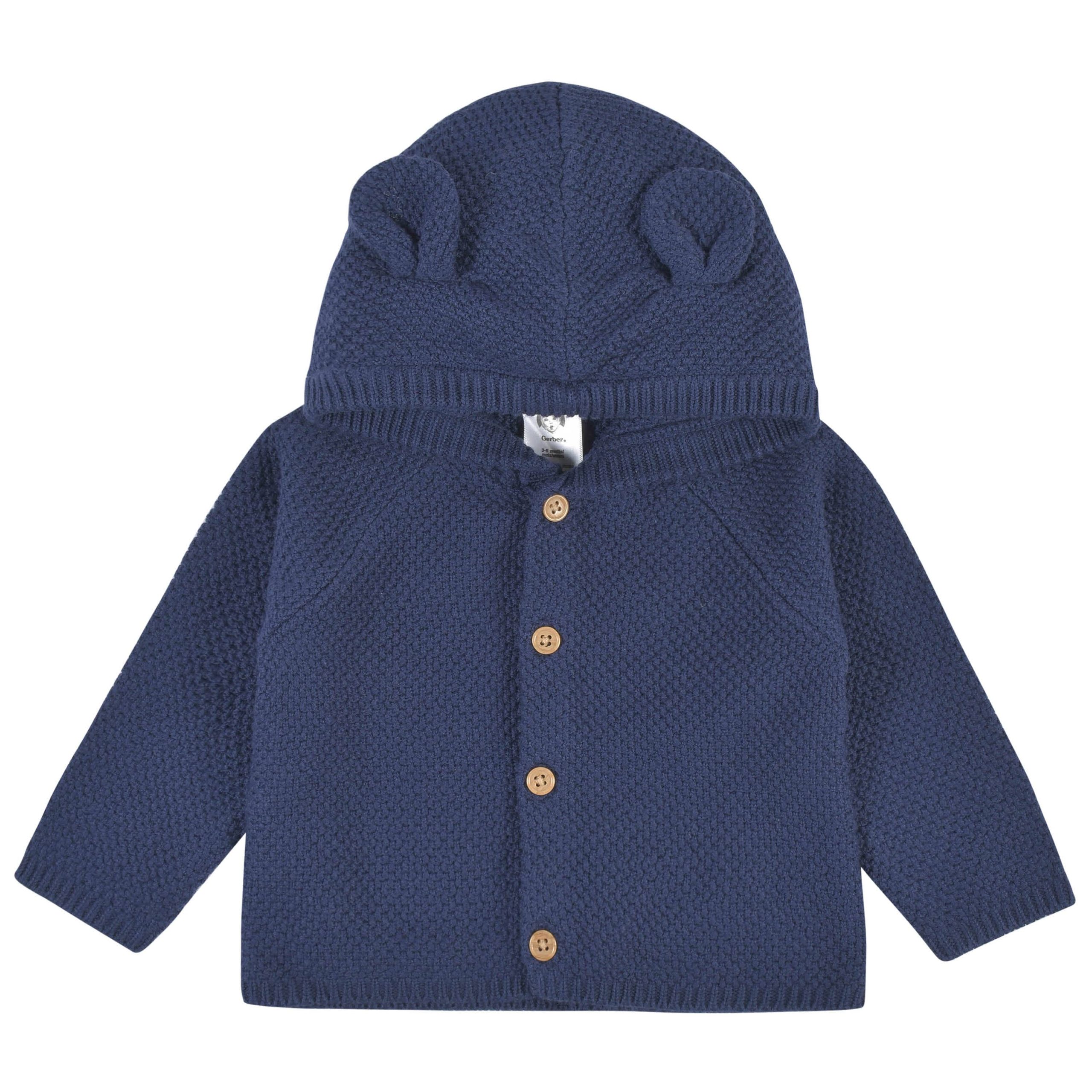3-Piece Baby Boys Navy Knit Outfit & Blanket Set - Image 4