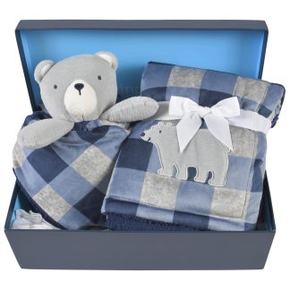 2-Piece Baby & Toddler Boys Bear Blanket & Security Blanket Set