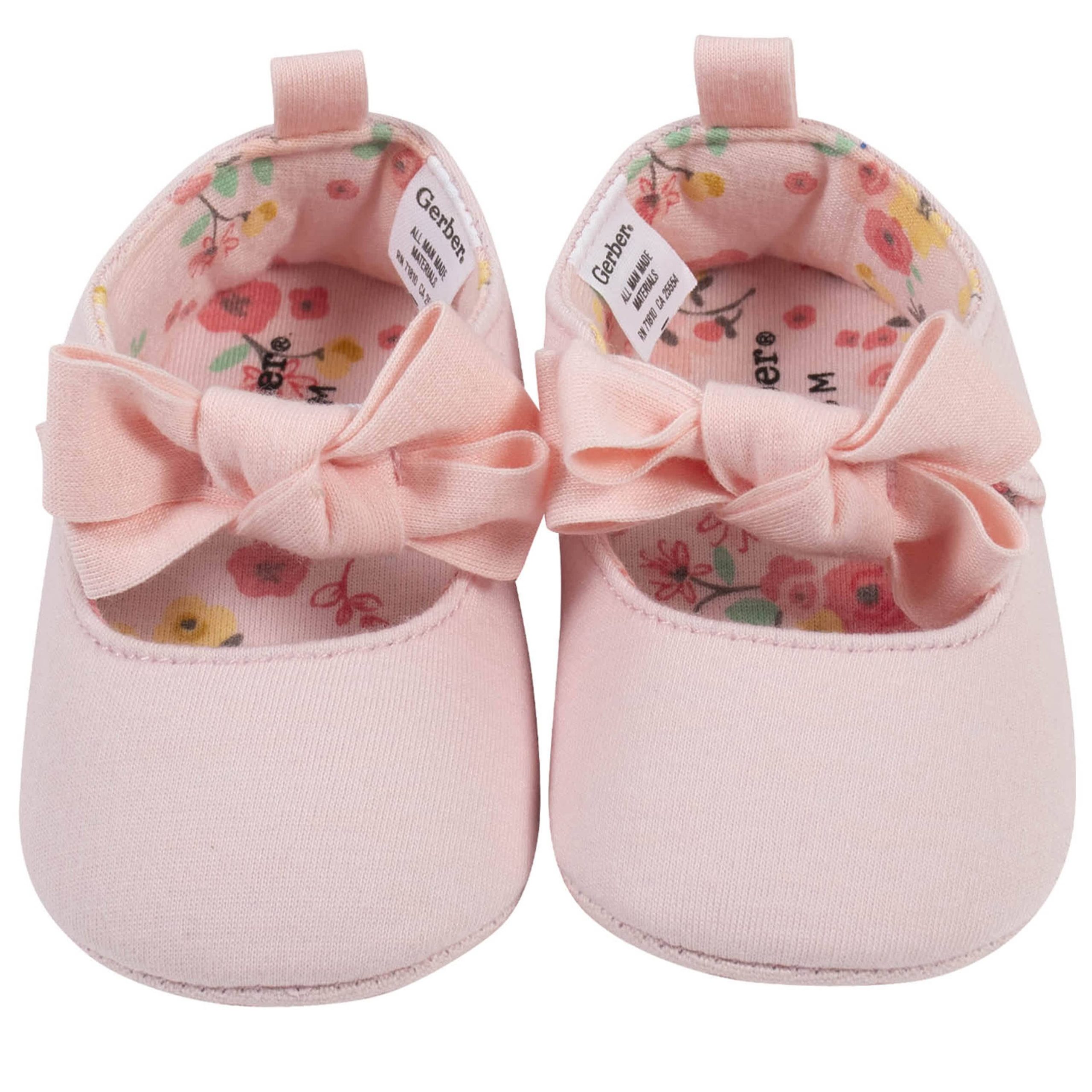 Baby Girls Pink Bow Jersey Shoes - Image 2