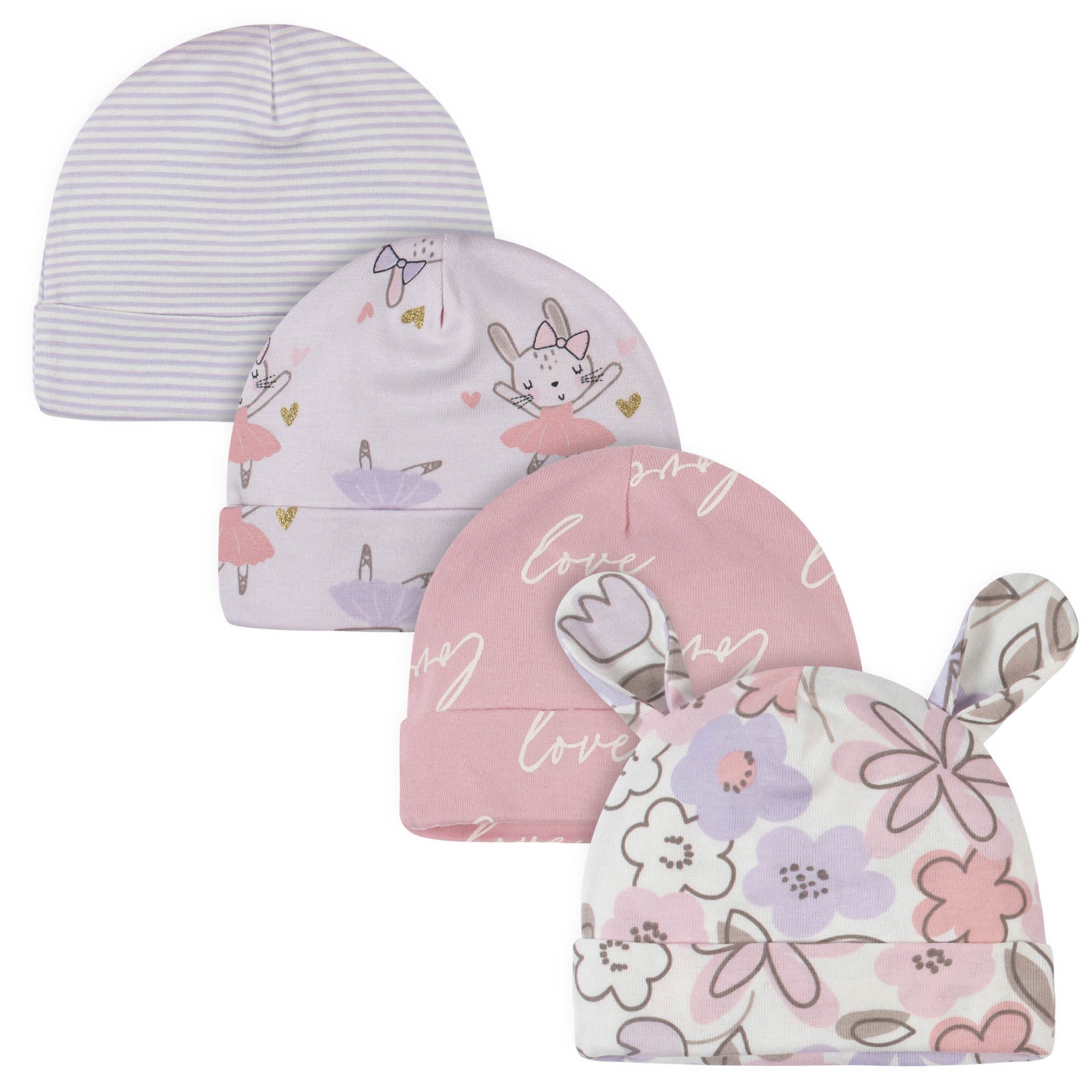 21-Piece Baby Girls Bunny Ballerina Terry Bib, Burpcloth, Mittens, Cap and Bootie Sock Set - Image 3