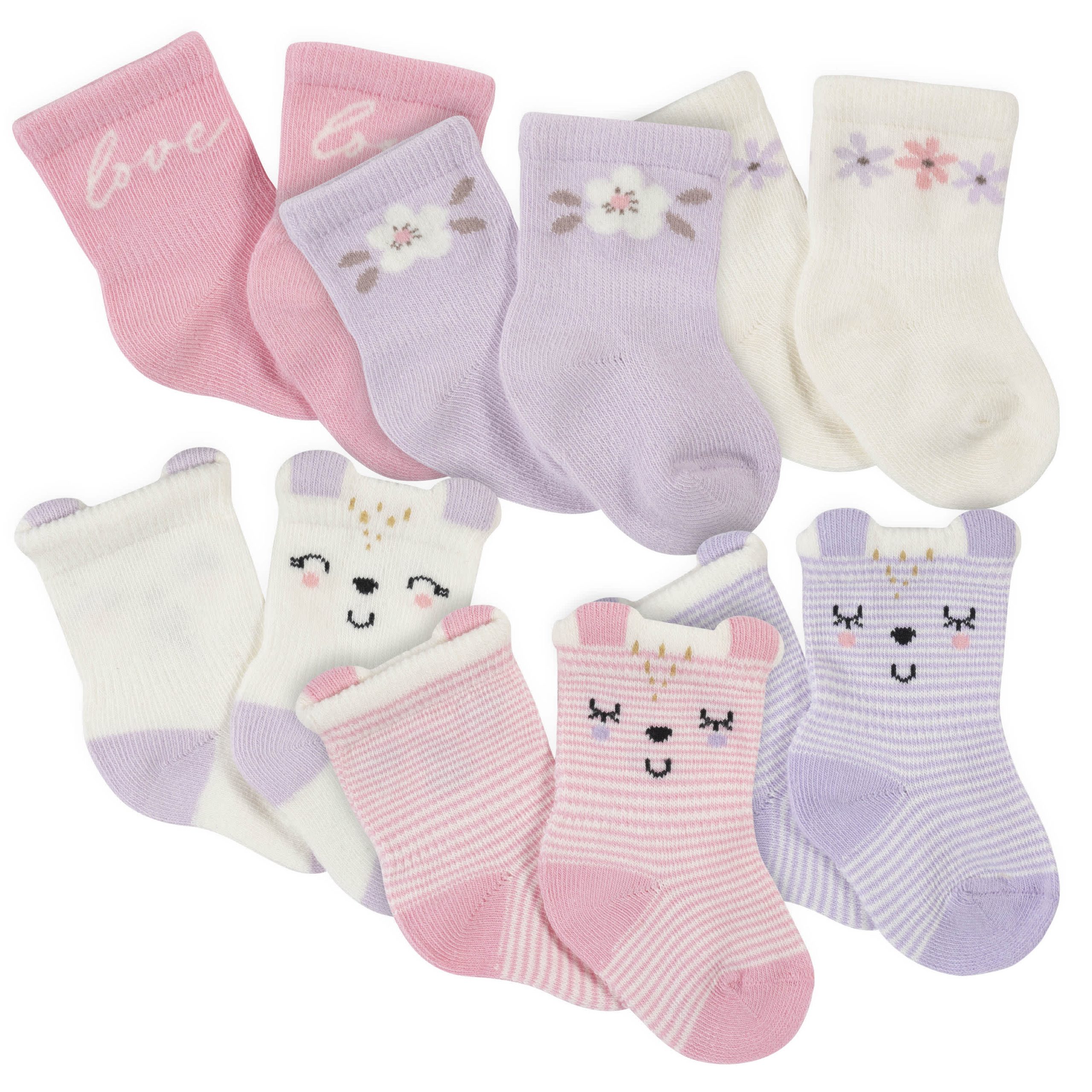 21-Piece Baby Girls Bunny Ballerina Terry Bib, Burpcloth, Mittens, Cap and Bootie Sock Set - Image 9