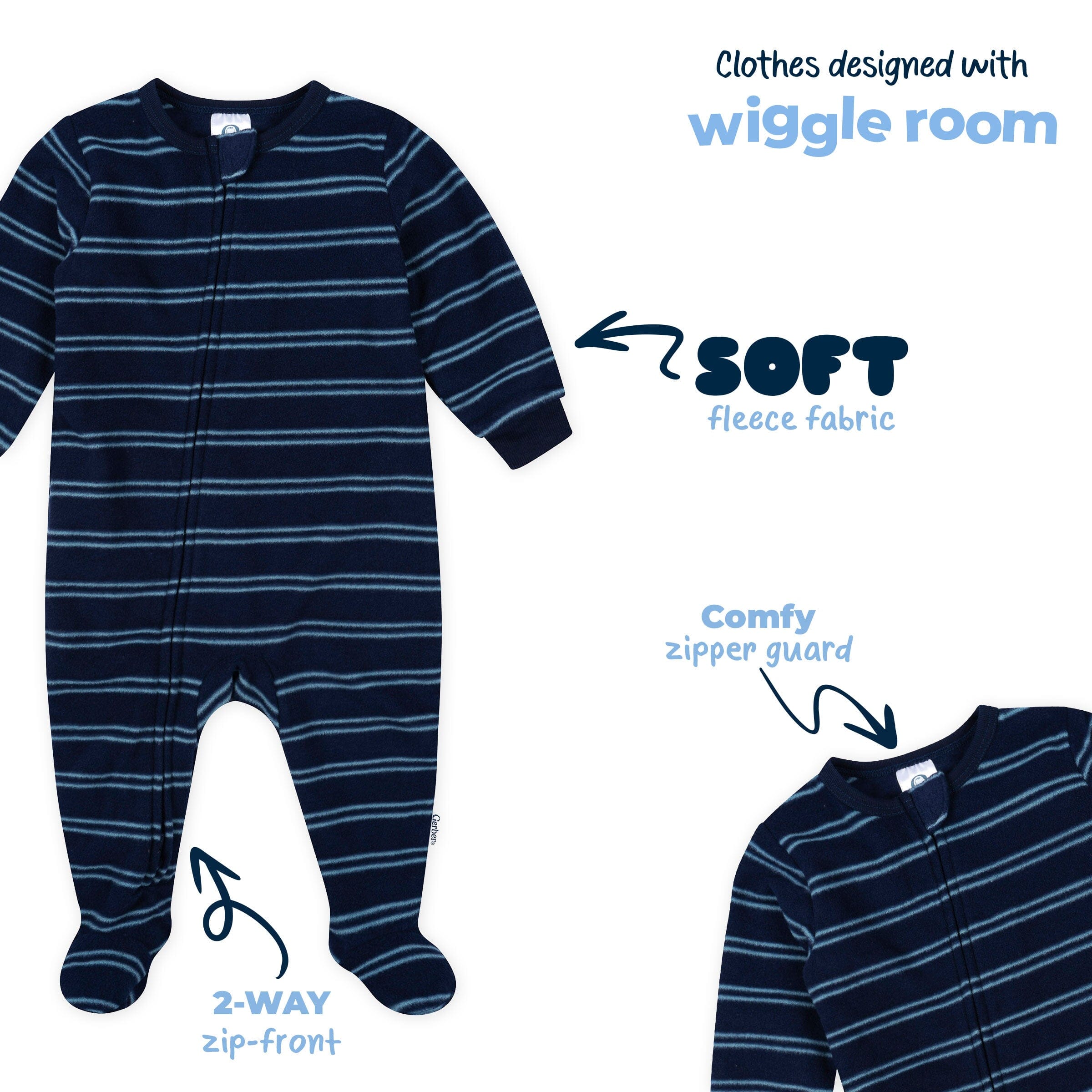 3-Pack Baby & Toddler Boys Golf Footed Fleece Pajamas - Image 9