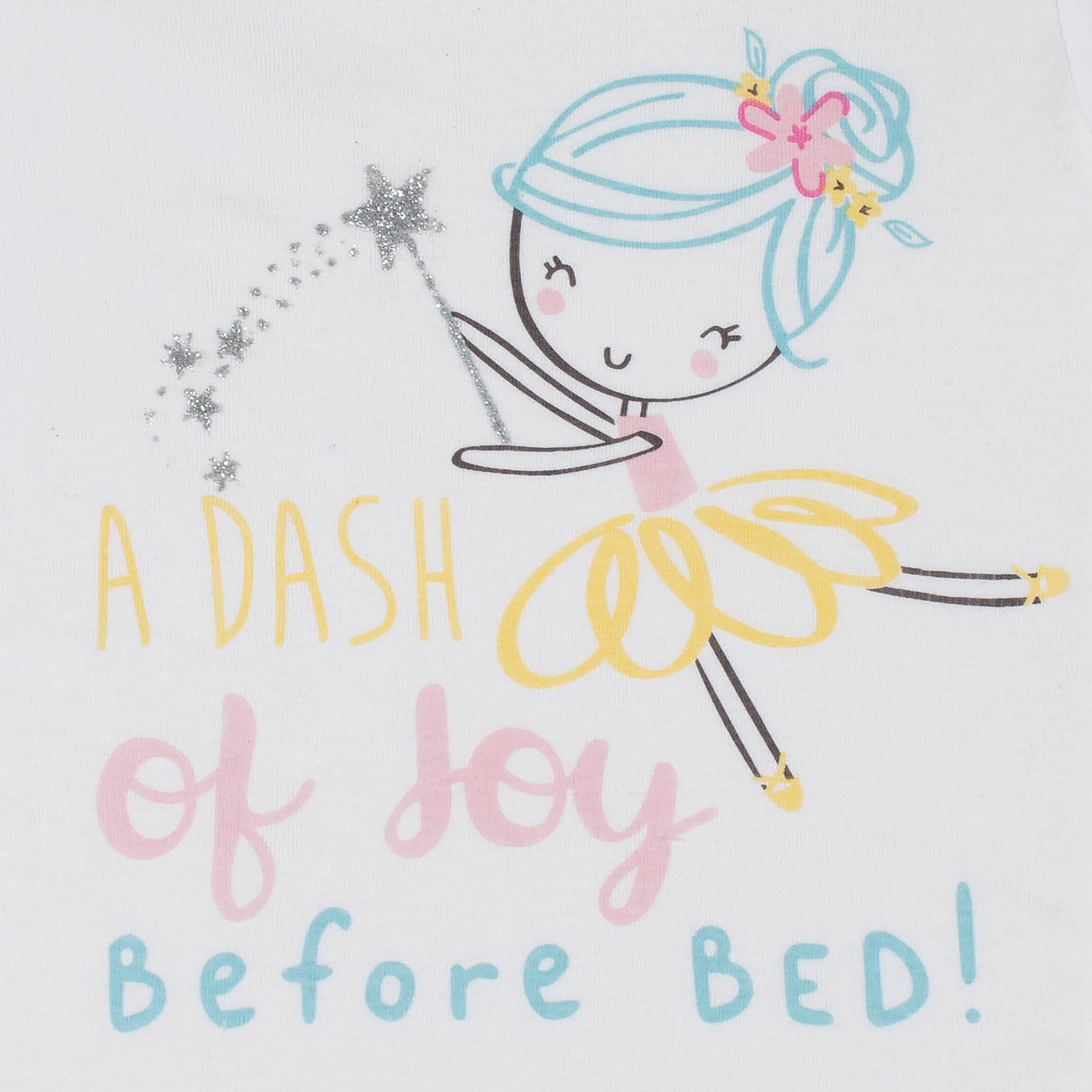 4-Piece Infant & Toddler Girls Yellow Garden Snug Fit Cotton Pajamas - Image 4