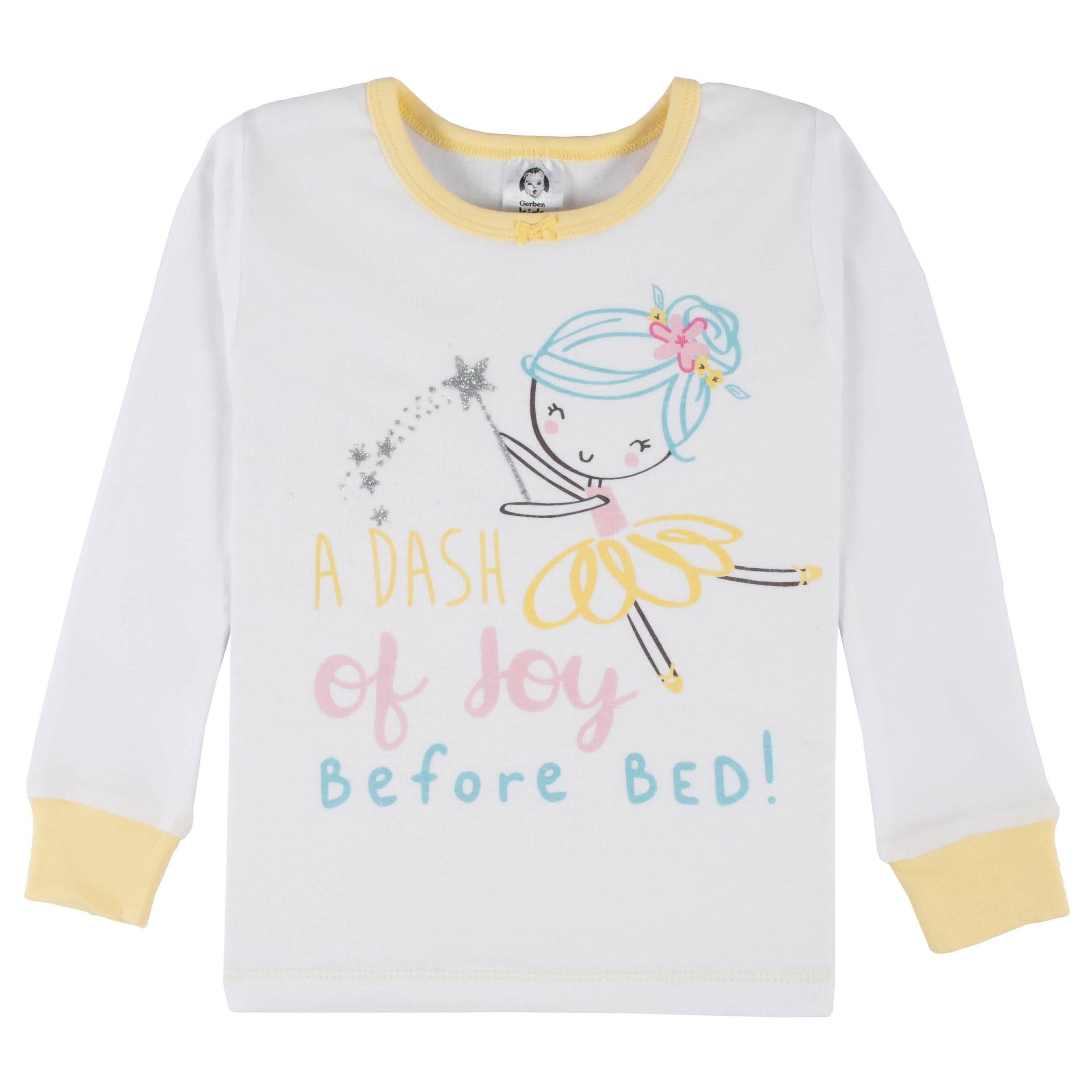 4-Piece Infant & Toddler Girls Yellow Garden Snug Fit Cotton Pajamas - Image 5