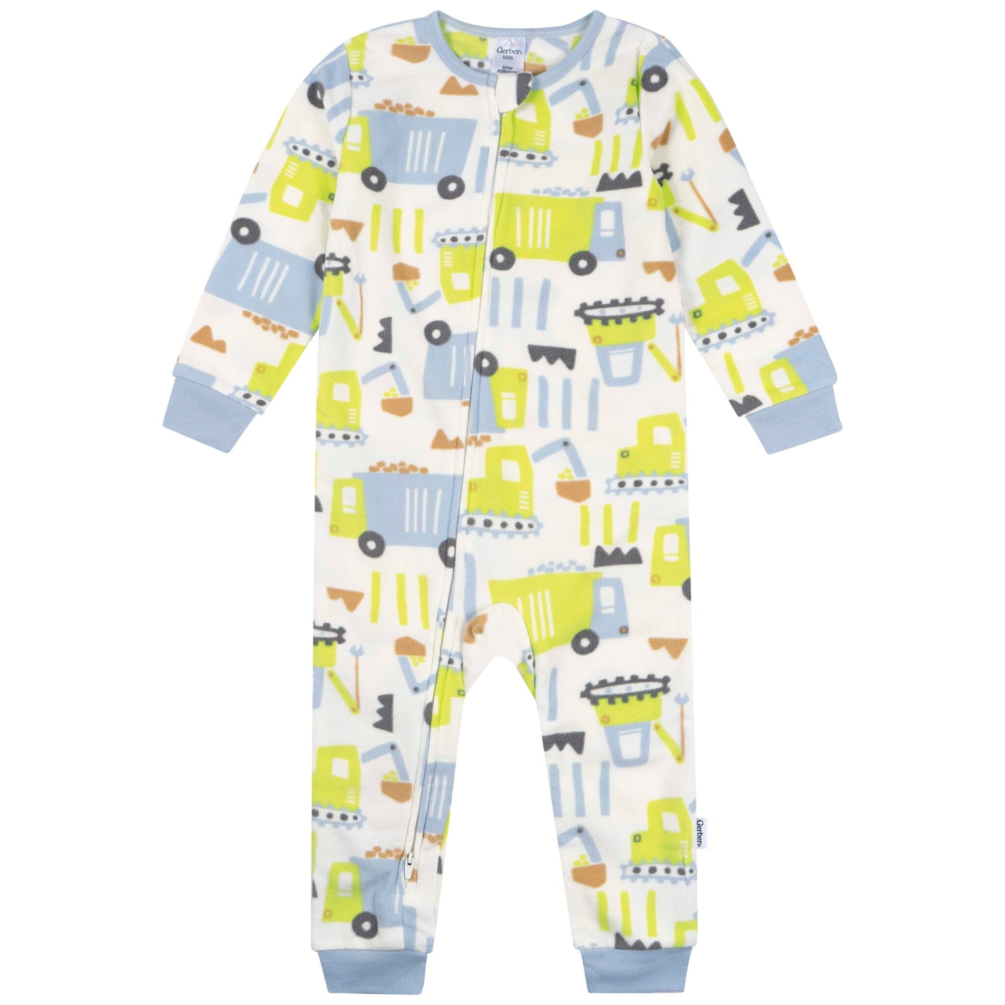 3-Pack Infant & Toddler Boys Trucks Footless Fleece Pajamas - Image 5