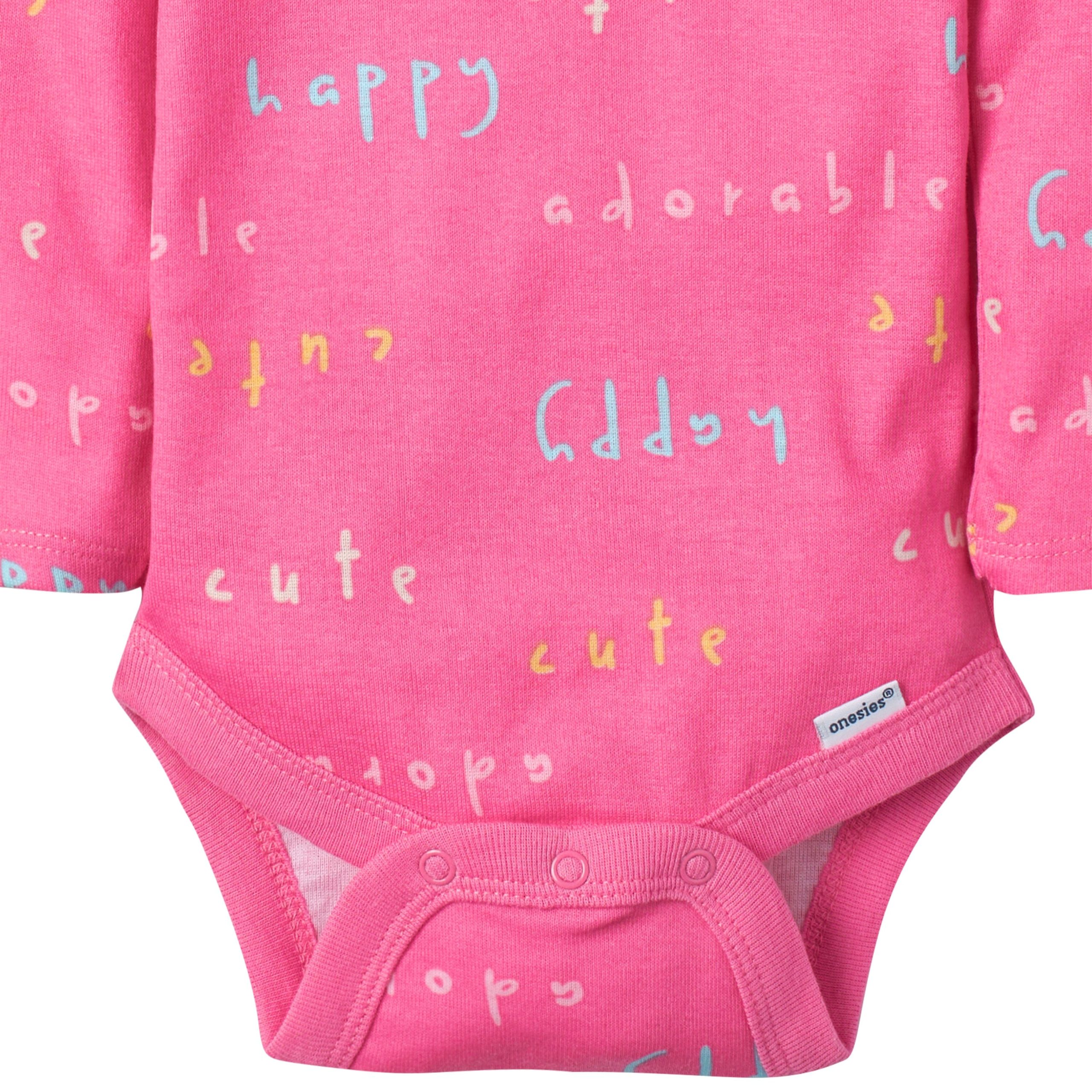 5-Pack Baby Girls Bear Long Sleeve Onesies® Bodysuits - Image 6