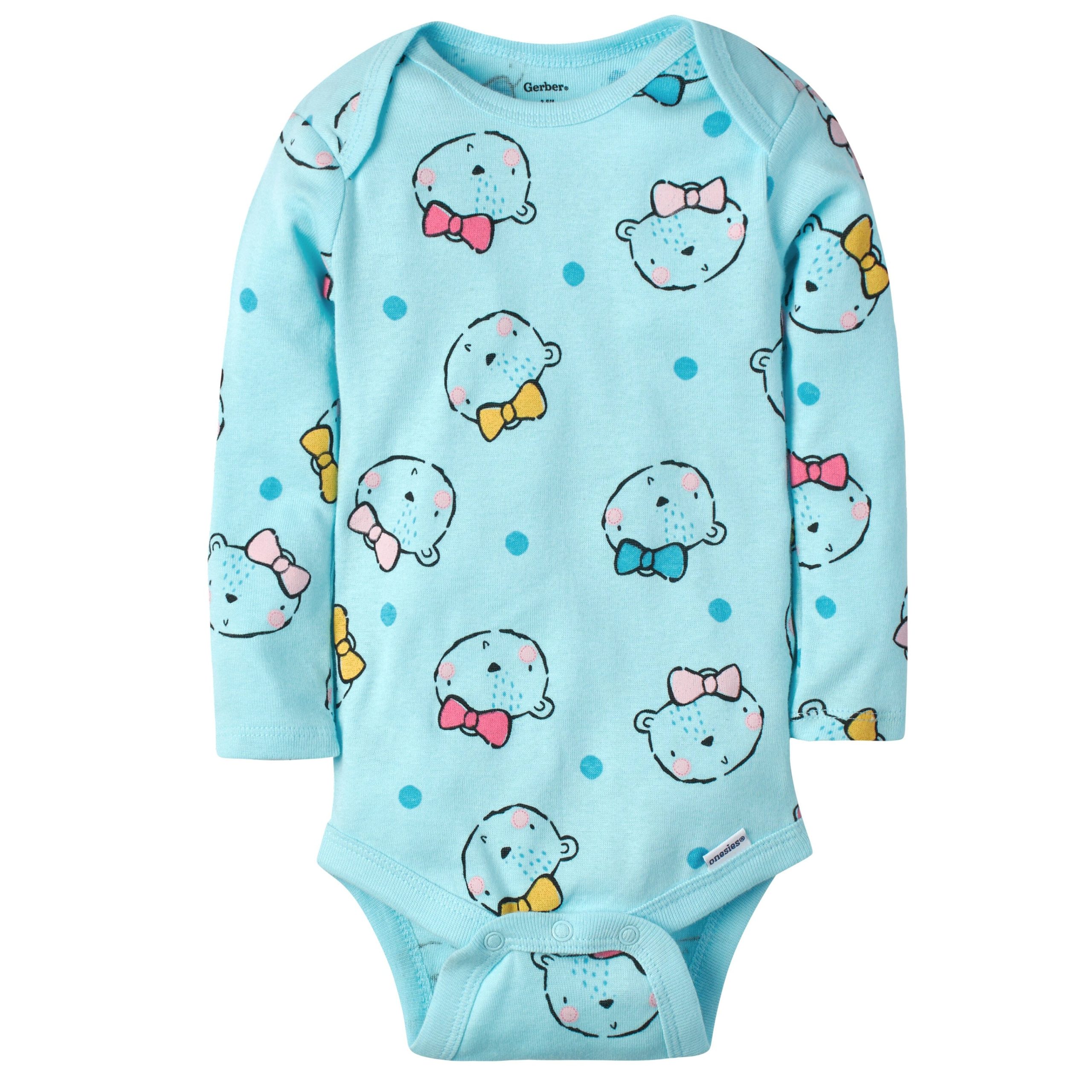 5-Pack Baby Girls Bear Long Sleeve Onesies® Bodysuits - Image 7