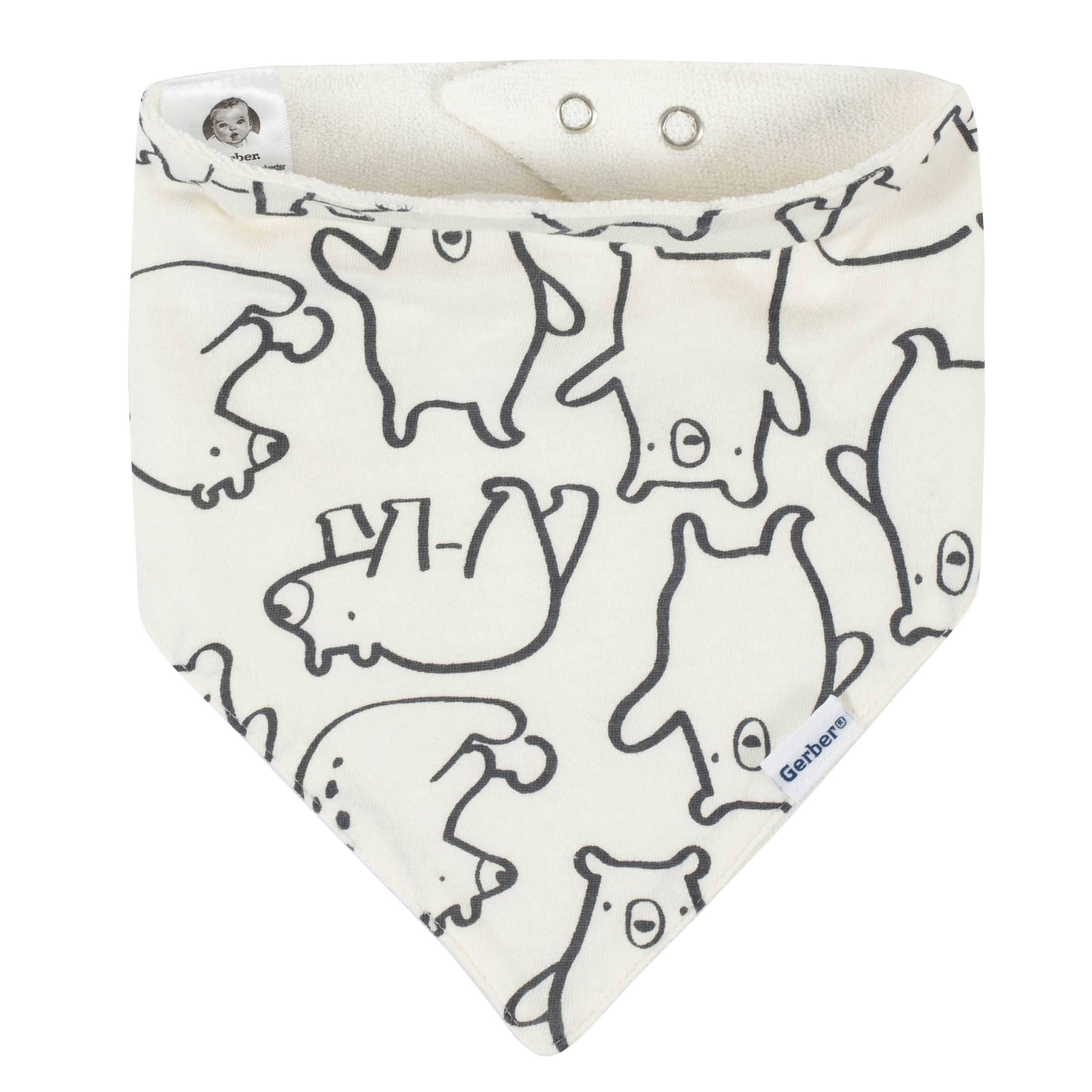 4-Pack Baby Boys Bear Bandana Bibs - Image 5