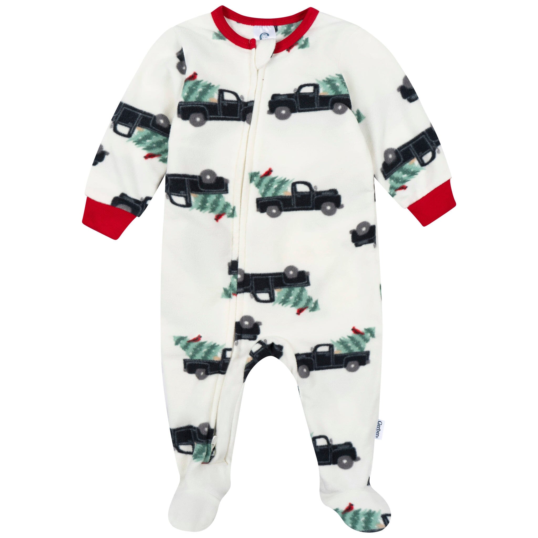 2-Pack Baby & Toddler Neutral Trucks Footed Fleece Pajamas - Image 6