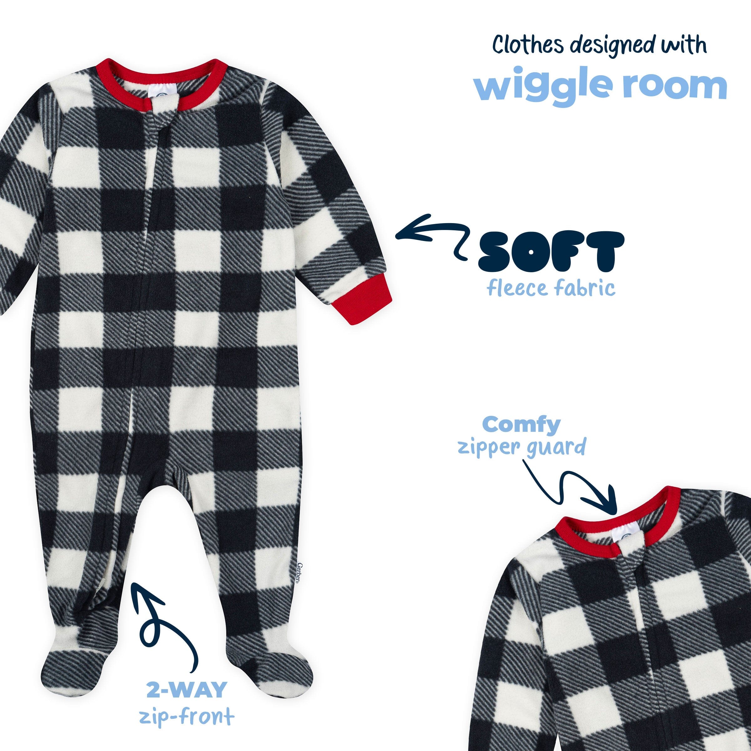 2-Pack Baby & Toddler Neutral Trucks Footed Fleece Pajamas - Image 10