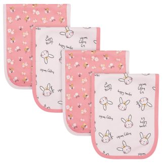 4-Pack Baby Girls Ballerina Terry Burp Cloths