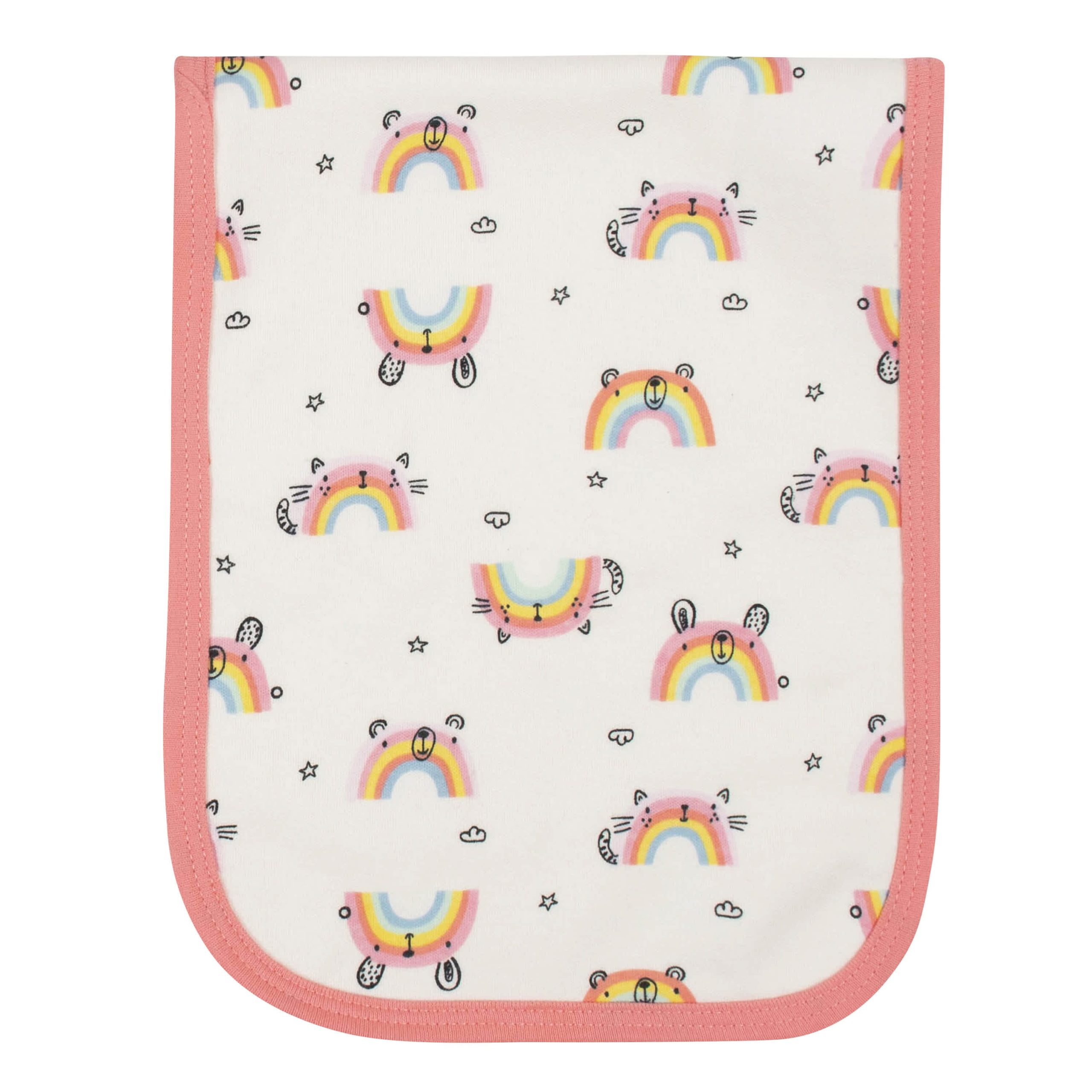 4-Pack Baby Girls Rainbow Terry Burp Cloths - Image 2