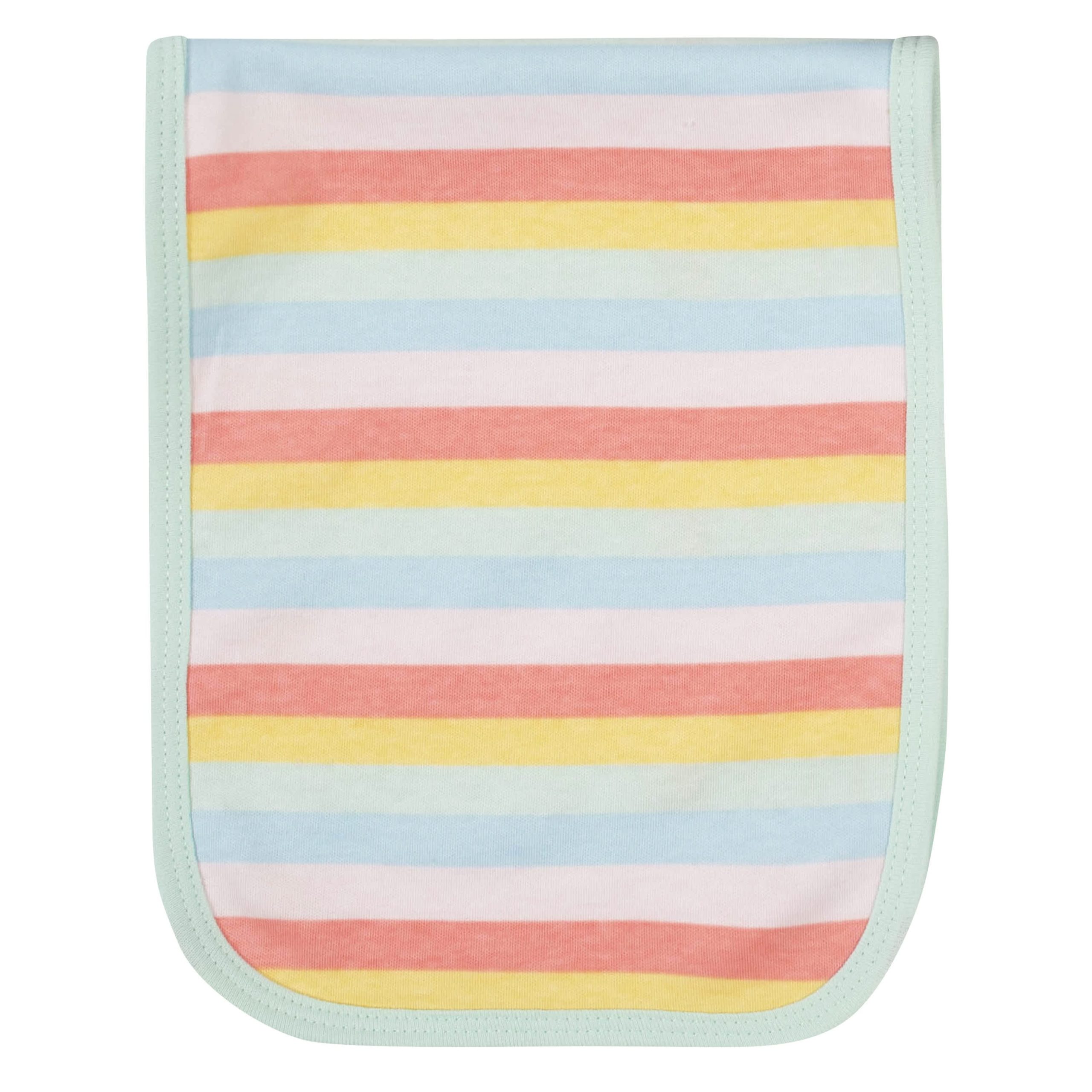 4-Pack Baby Girls Rainbow Terry Burp Cloths - Image 3