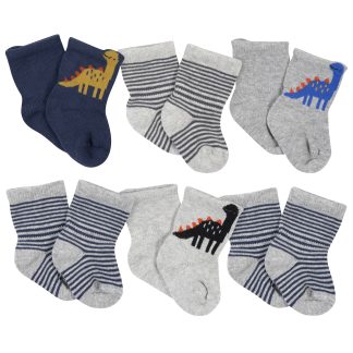 6-Pack Baby Boys Dino Wiggle Proof® Socks
