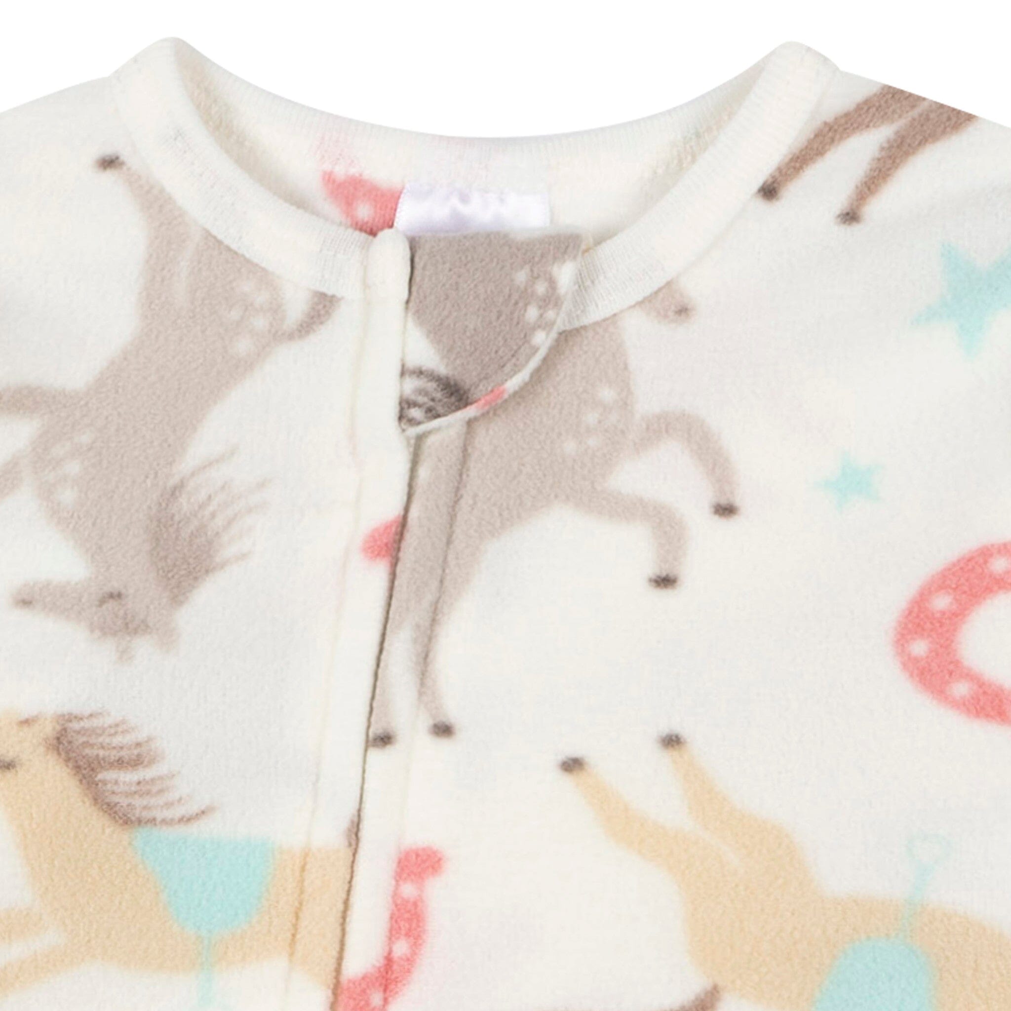 2-Pack Baby & Toddler Girls Horses Footed Fleece Pajamas - Image 3