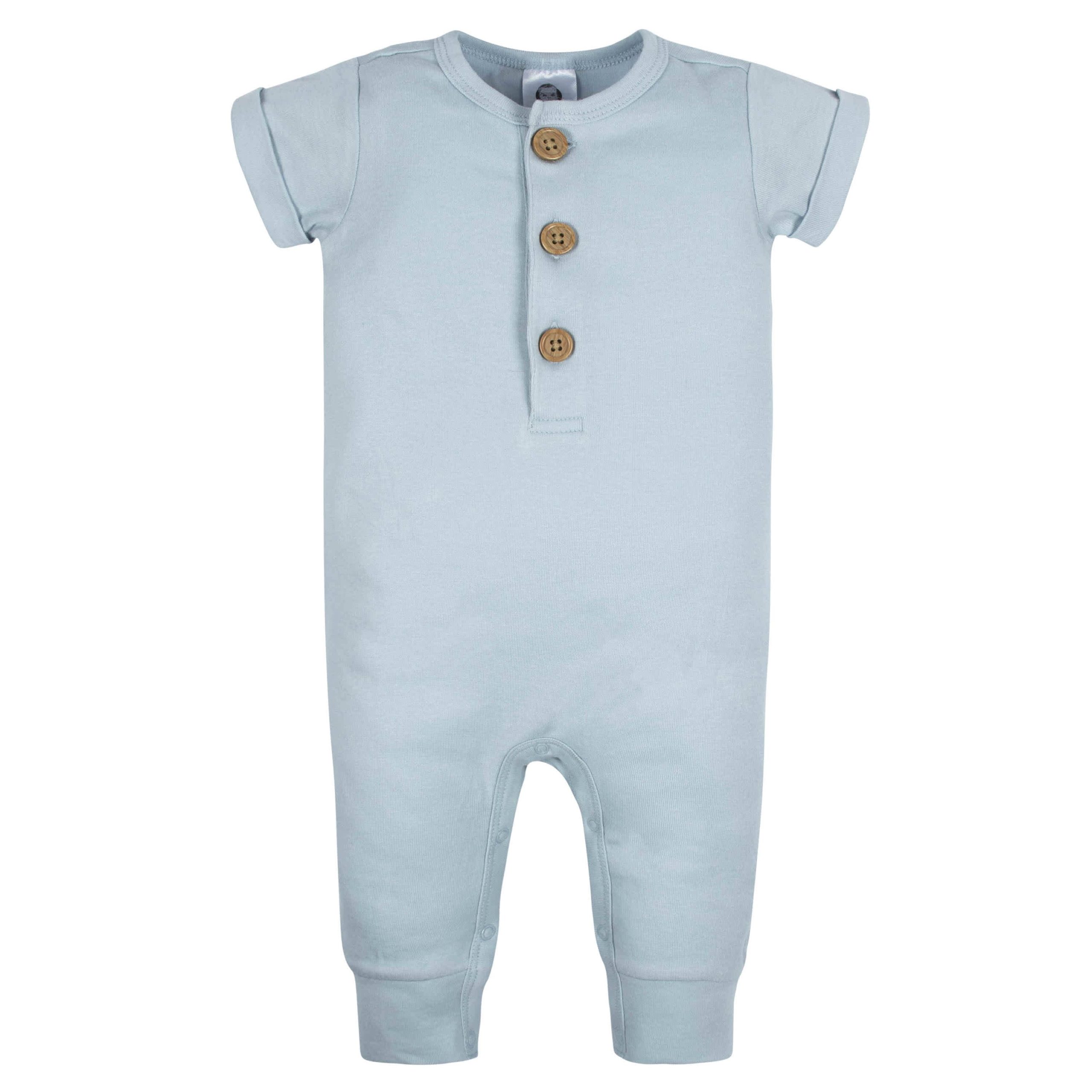 2-Pack Baby Boys Camo & Blue Short Sleeve Rompers - Image 5