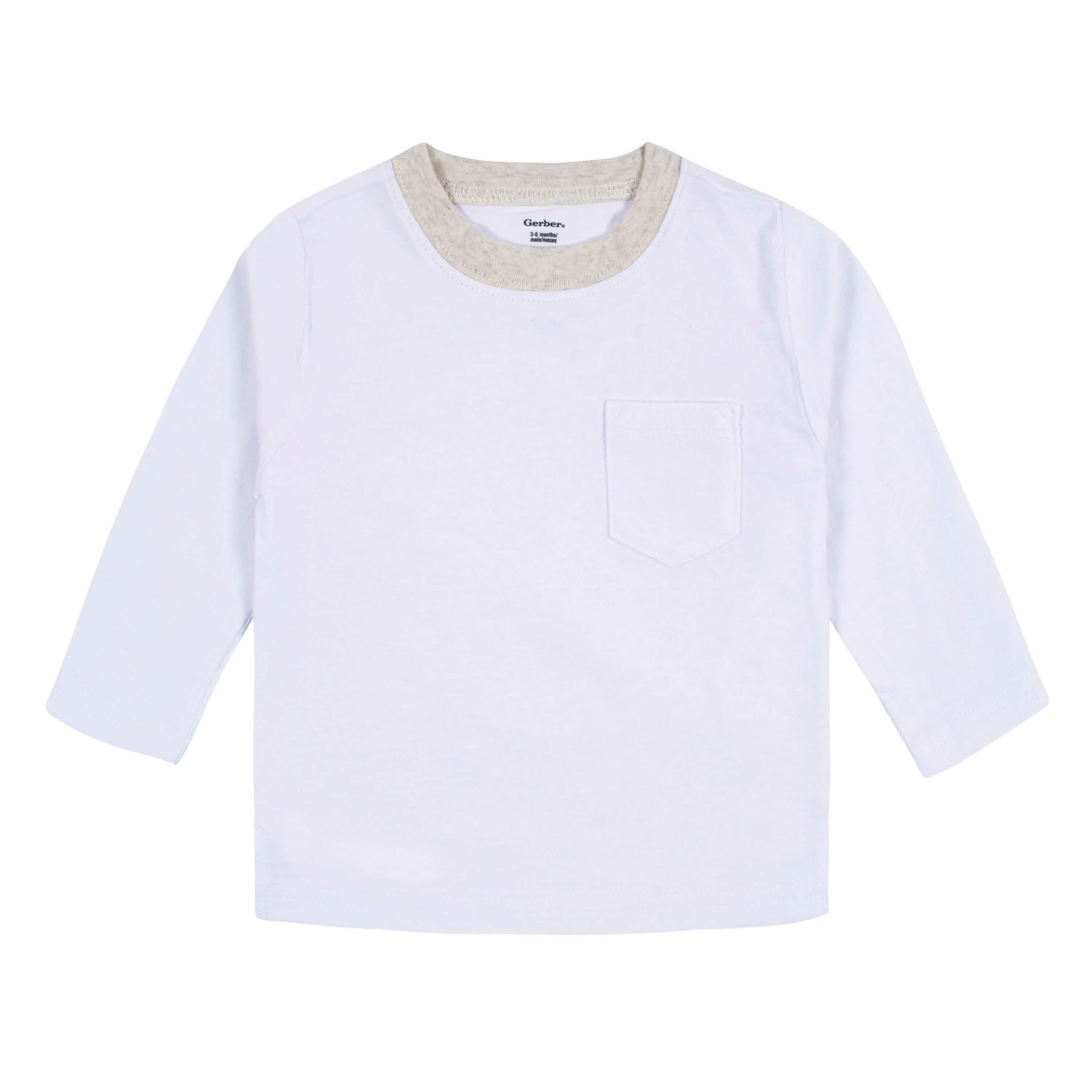 3-Pack Baby Boys Royal Blues Long Sleeve Pocket Tees, 0-3M - Image 7