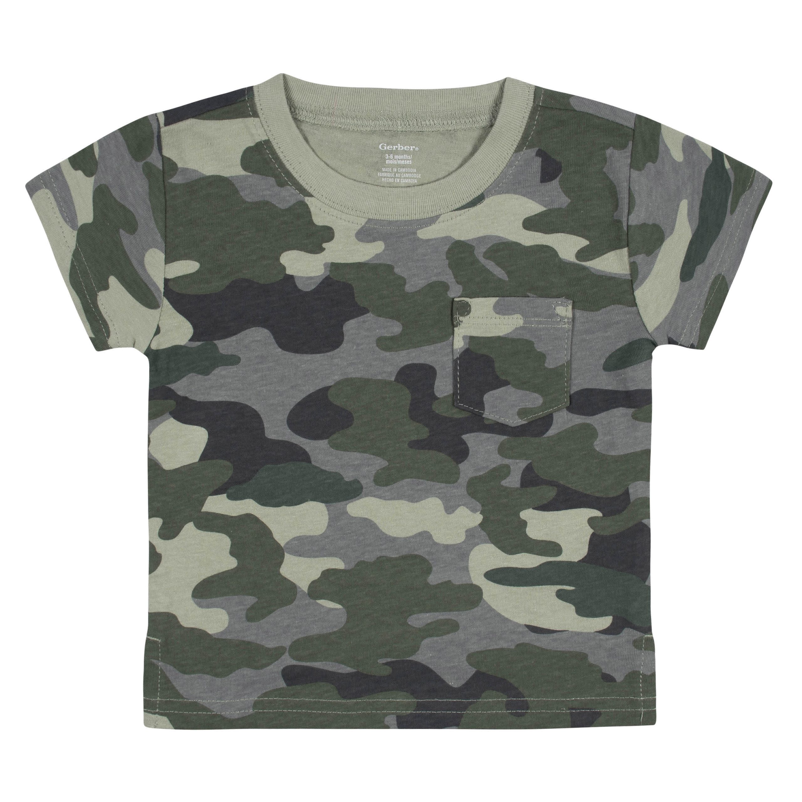 3-Pack Baby & Toddler Boys Color Me Camo Short Sleeve Pocket Tees - Image 4