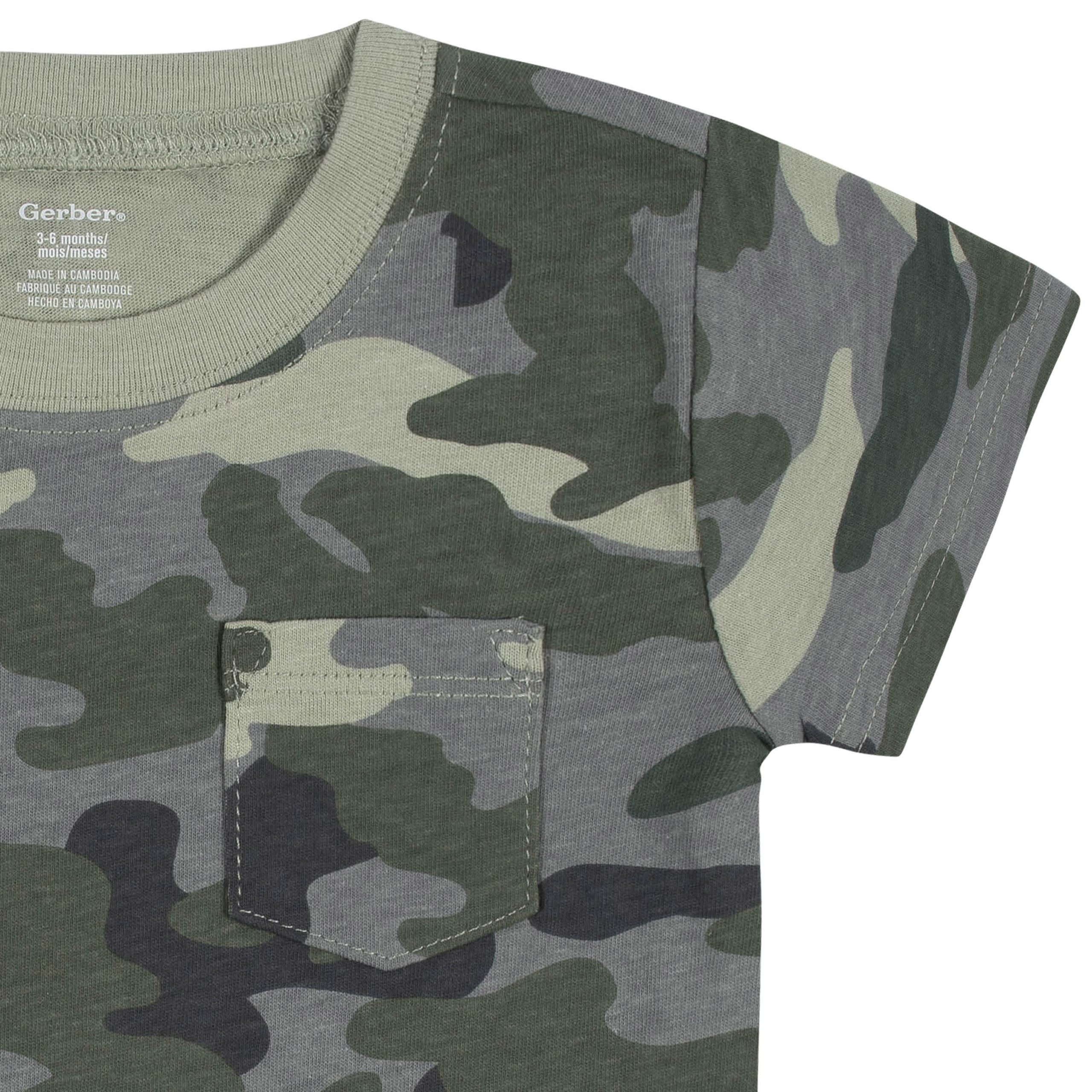 3-Pack Baby & Toddler Boys Color Me Camo Short Sleeve Pocket Tees - Image 5