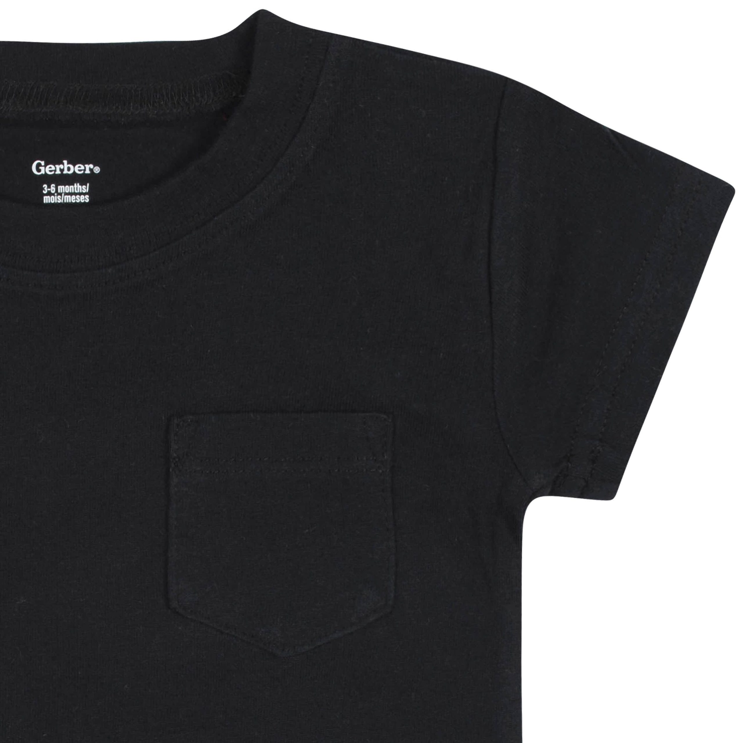 3-Pack Baby Boys Neat Neutrals Short Sleeve Pocket Tees, 0-3M - Image 3