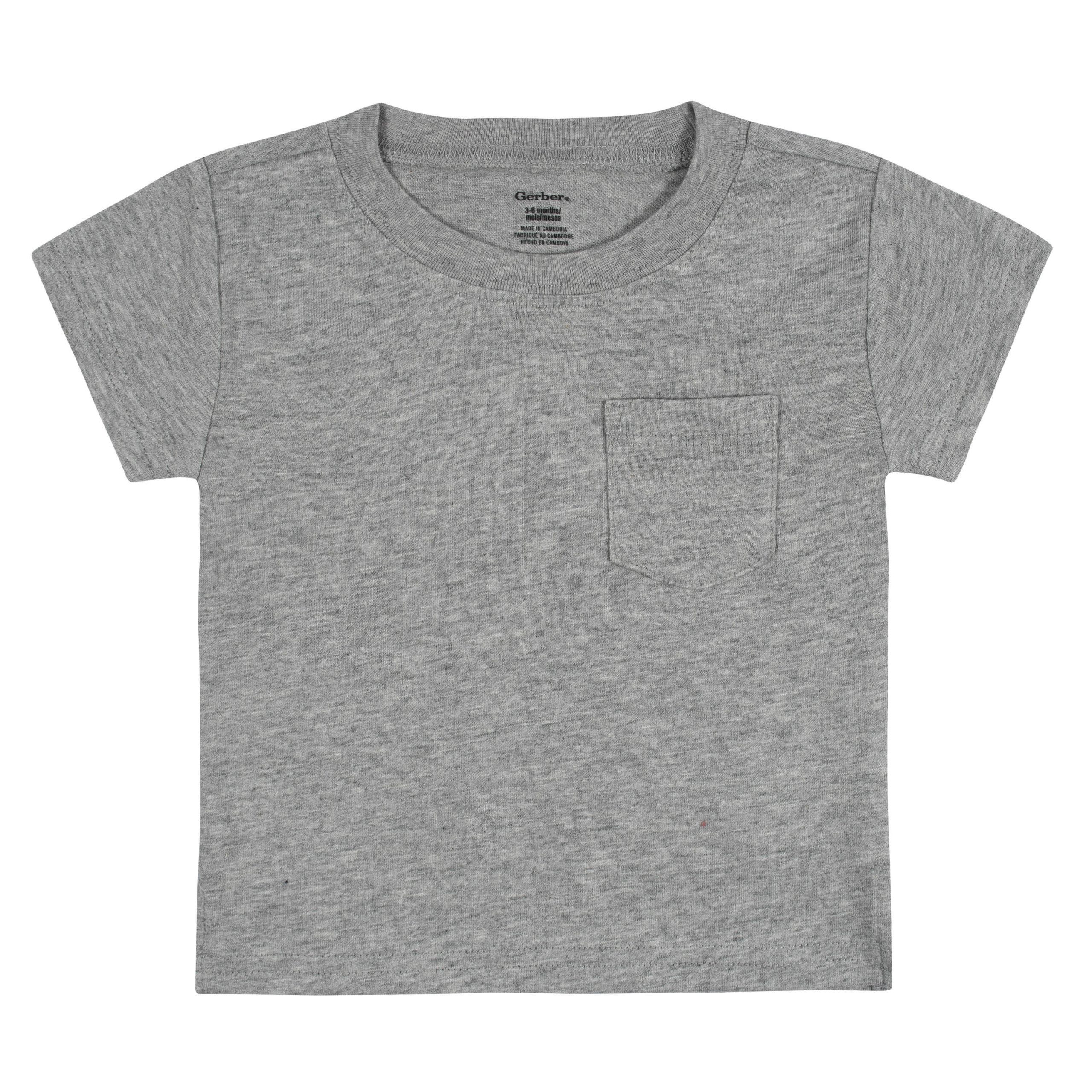 3-Pack Baby Boys Neat Neutrals Short Sleeve Pocket Tees, 0-3M - Image 4