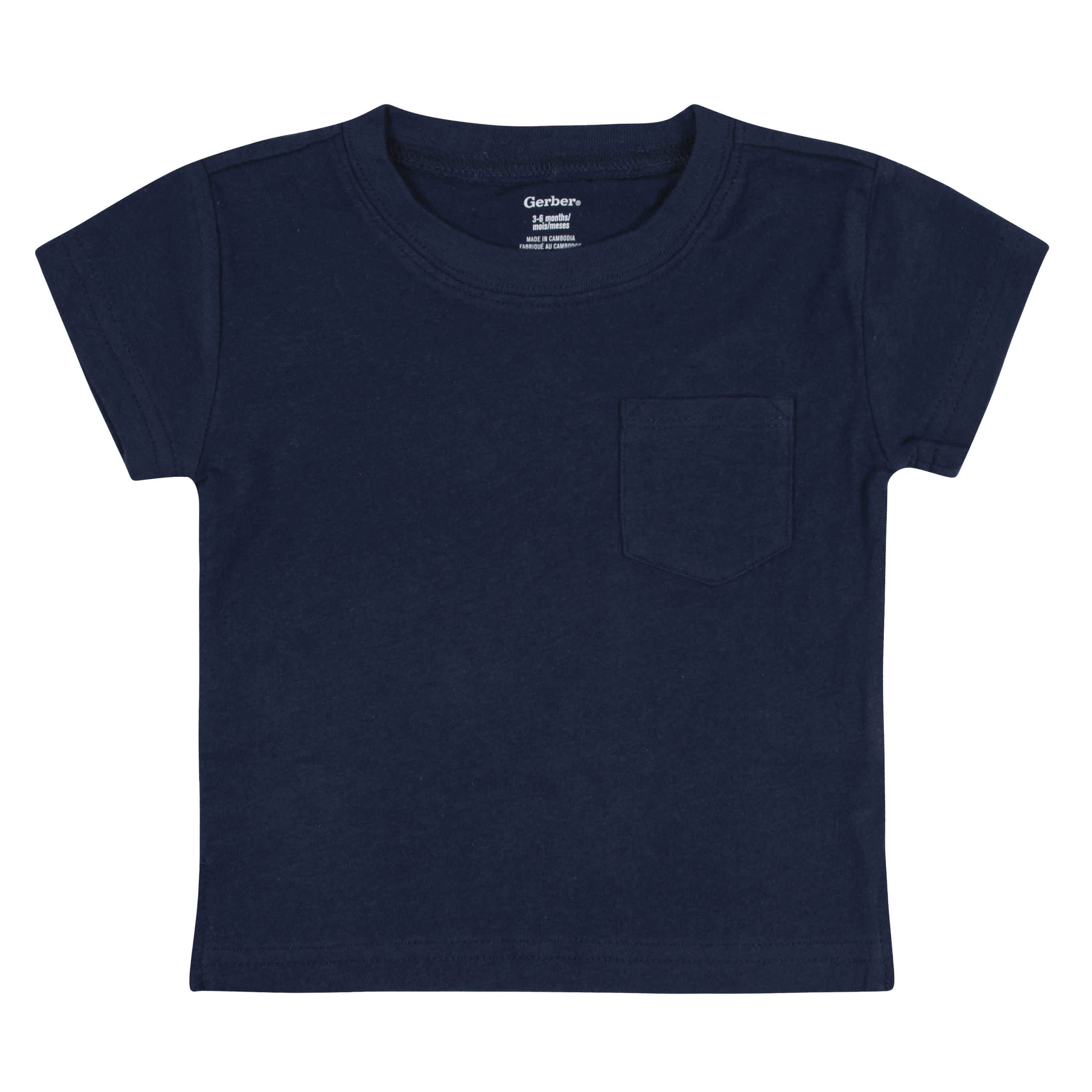 3-Pack Baby & Toddler Boys Royal Blues Short Sleeve Pocket Tees - Image 5