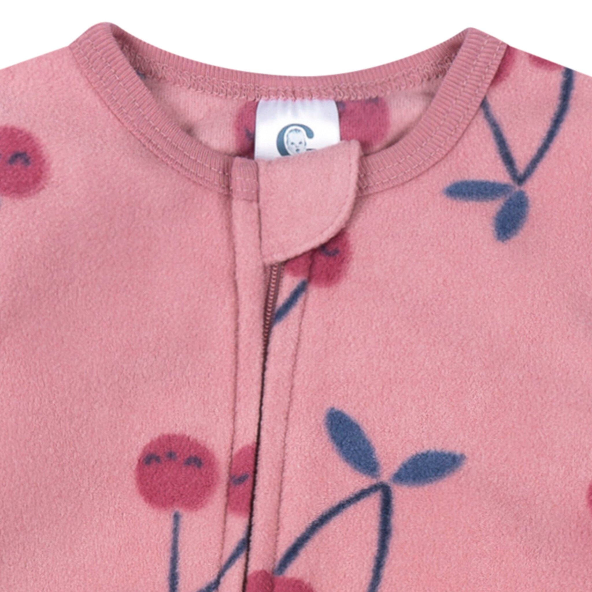 2-Pack Baby & Toddler Girls Cherries Footed Fleece Pajamas - Image 5