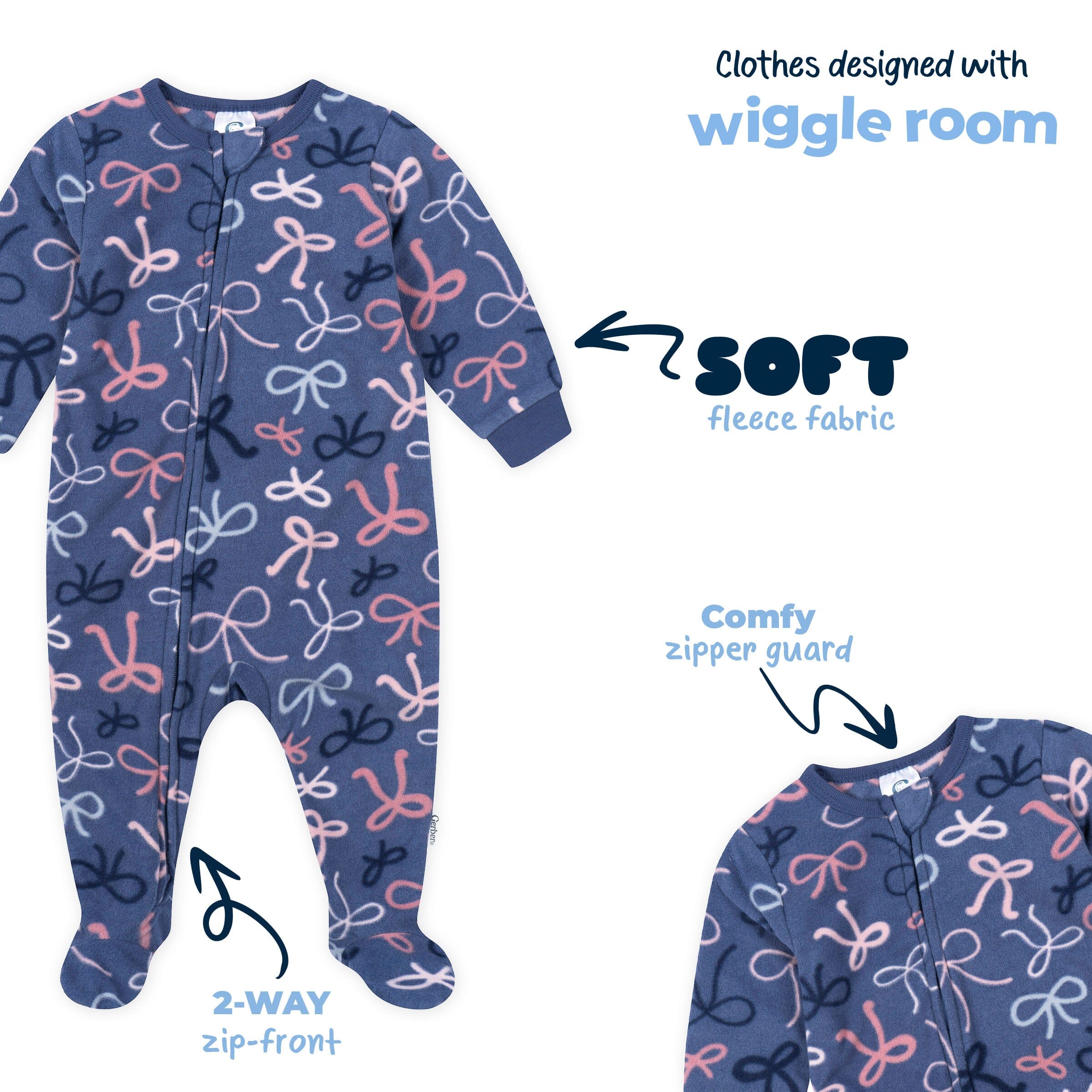 2-Pack Baby & Toddler Girls Cherries Footed Fleece Pajamas - Image 6