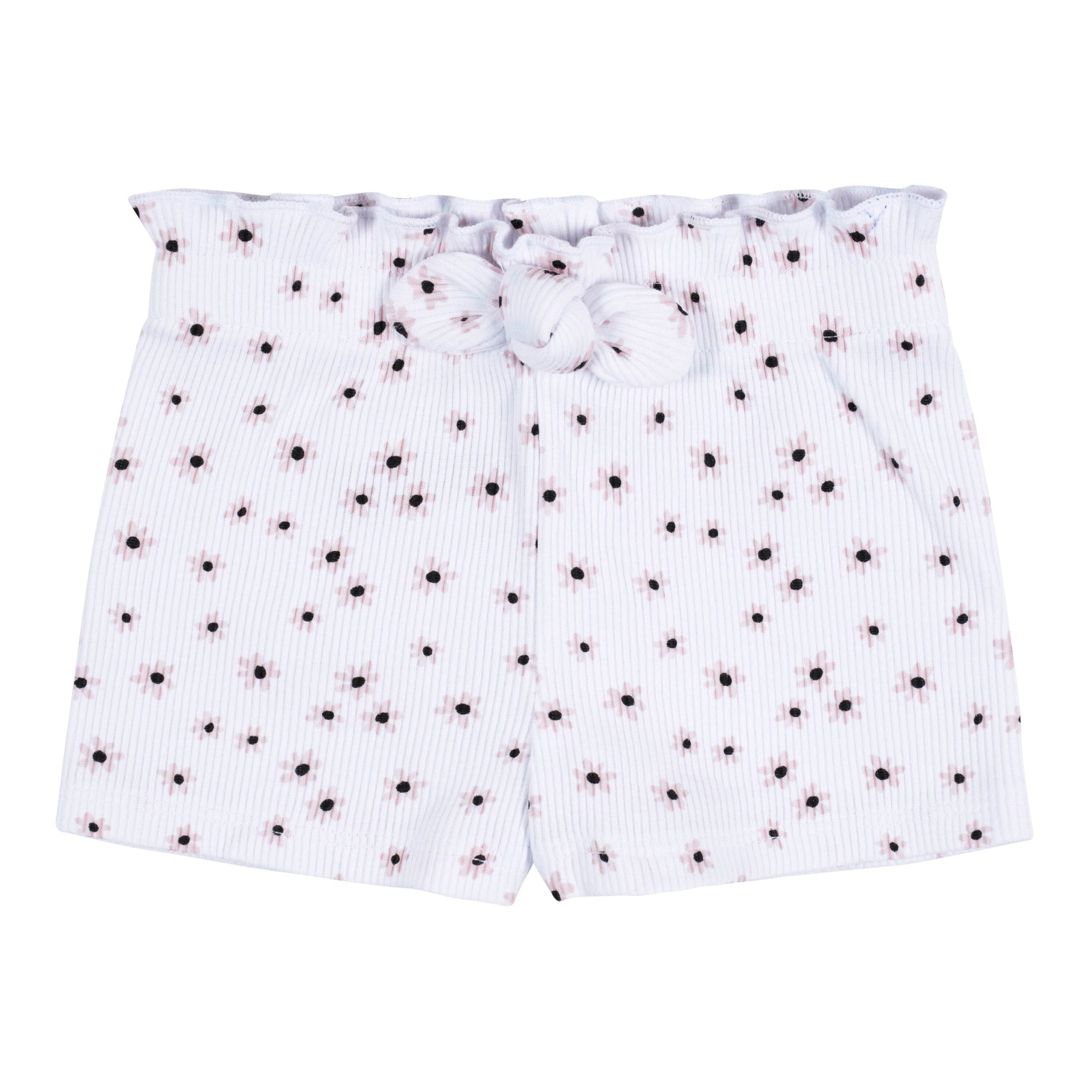 3-Pack Baby & Toddler Girls Sweet Florals Pull-On Knit Shorts - Image 3